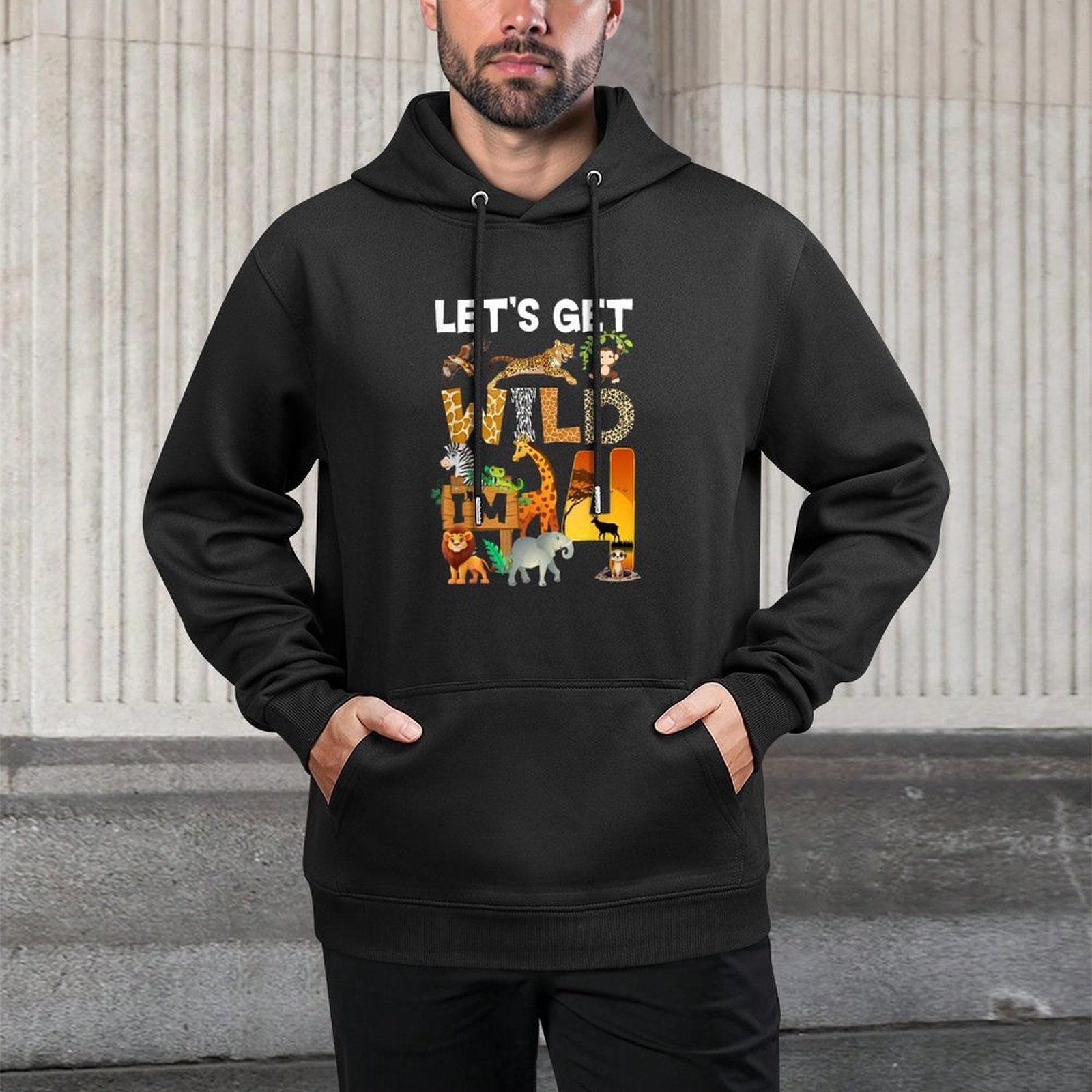 4 Year Old Zoo Birthday Safari Jungle Animal 4Th Bday Moisture-Wicking Hoodie