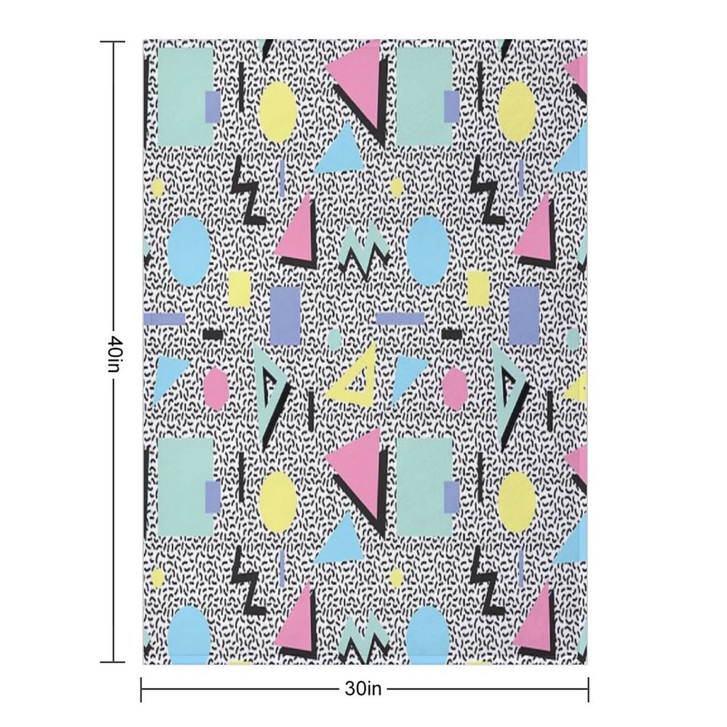 Eighties Memphis Pattern Design Wrinkle-free Throw Blanket