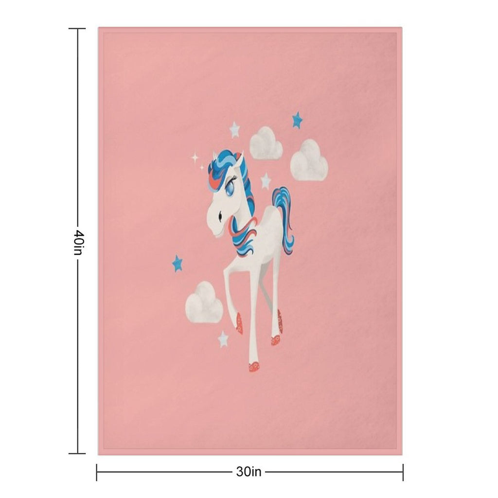 Cute Pony Travel-friendly Throw Blanket