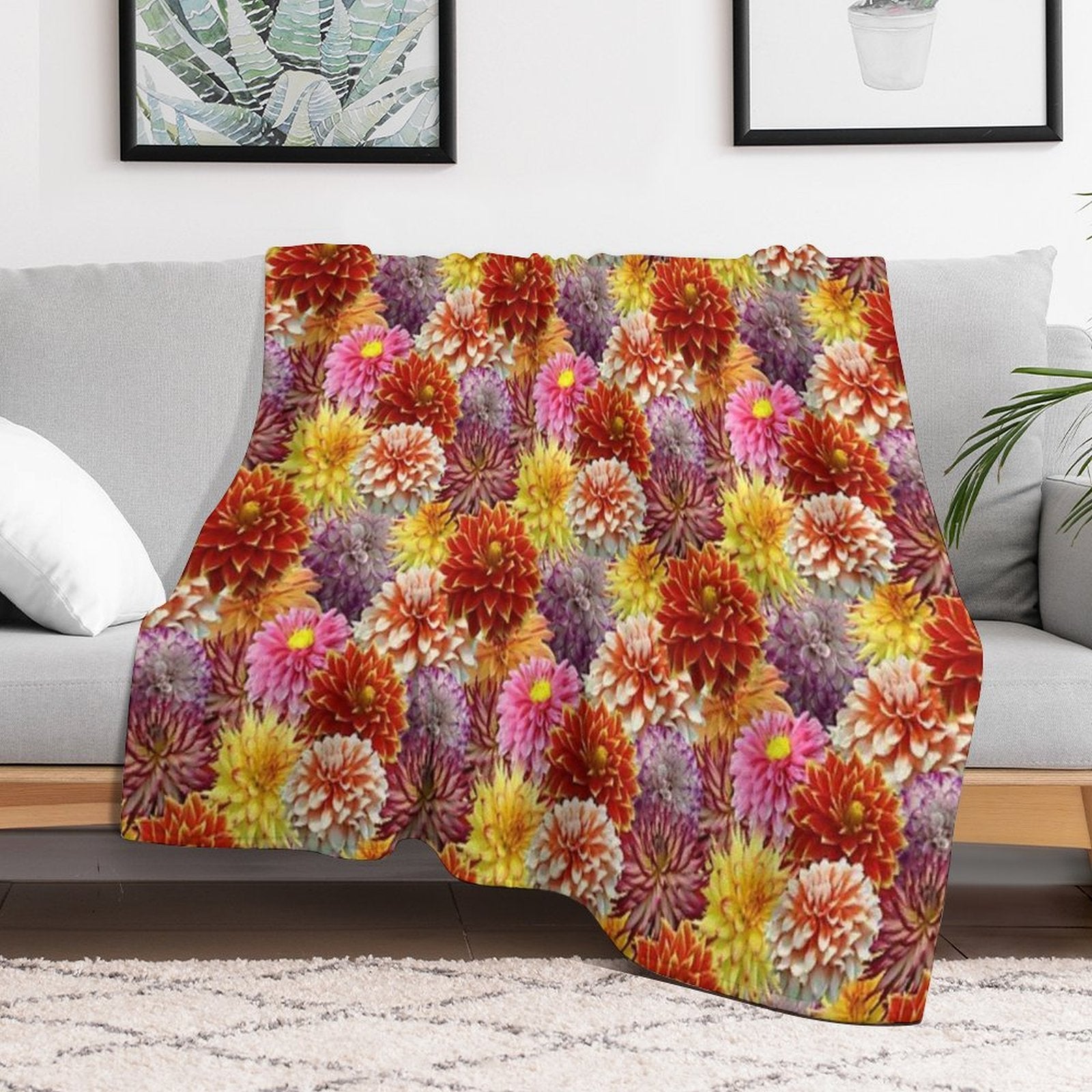 Dahlia Deluge Shrink-resistant Throw Blanket
