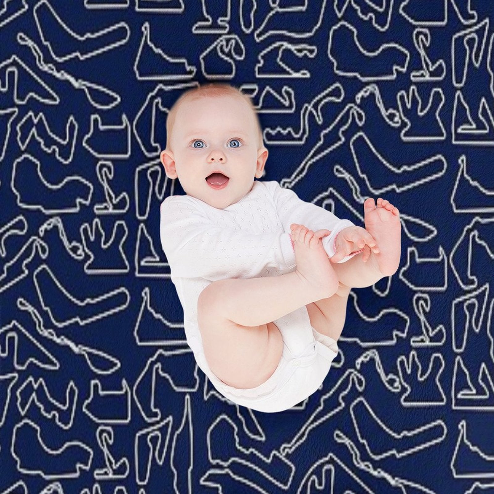 F1 Tracks 2023 (Dark Blue) Eco-conscious Throw Blanket
