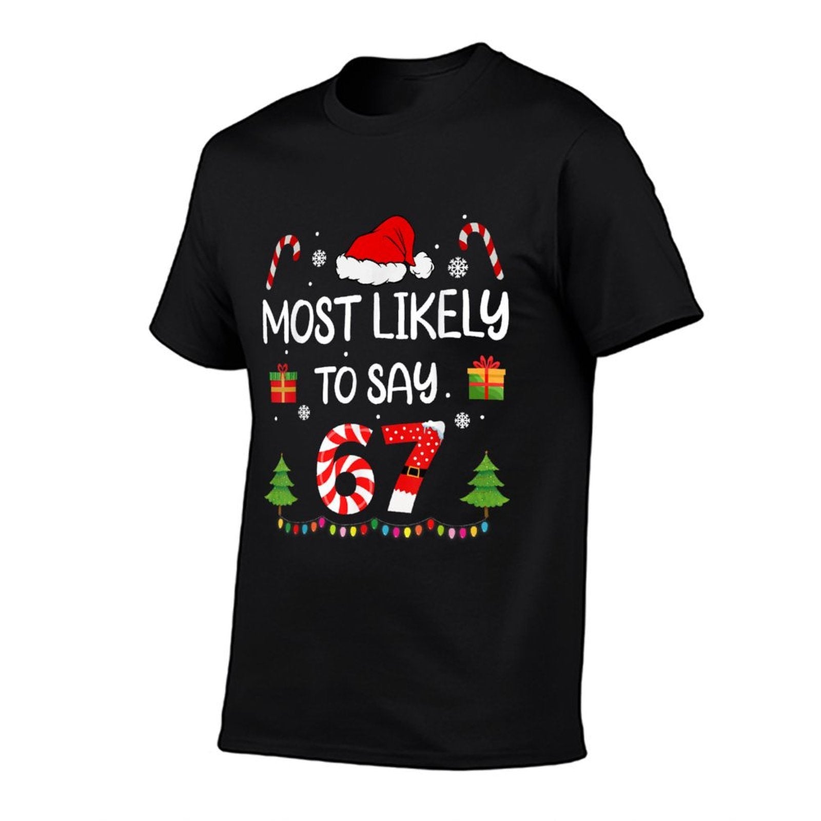 Most Likely to Say 67 Meme Six Seven Santa Christmas Family  Vintage-inspired T-Shirt