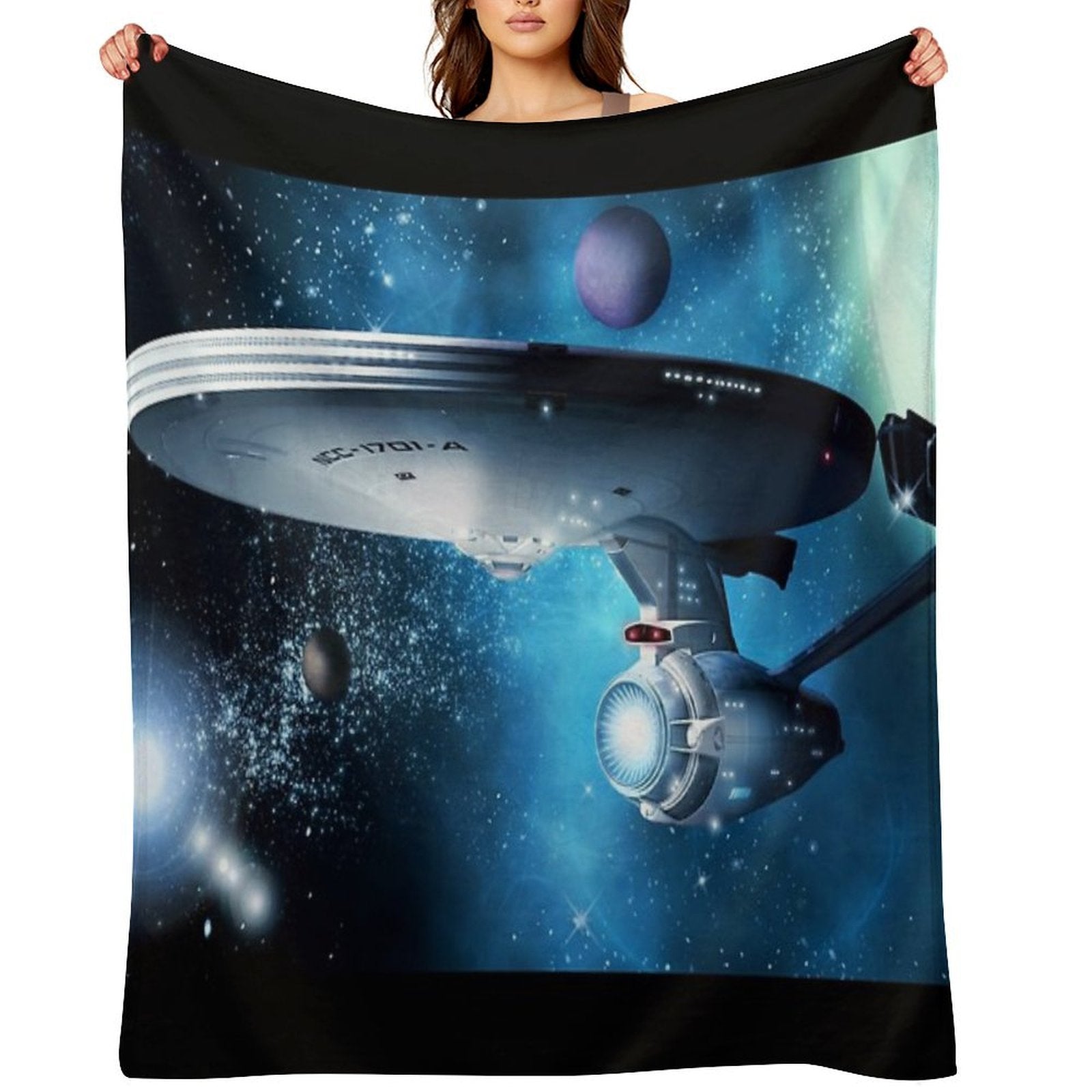 Enterprise A - Where Silence Has Lease Eco-conscious Throw Blanket