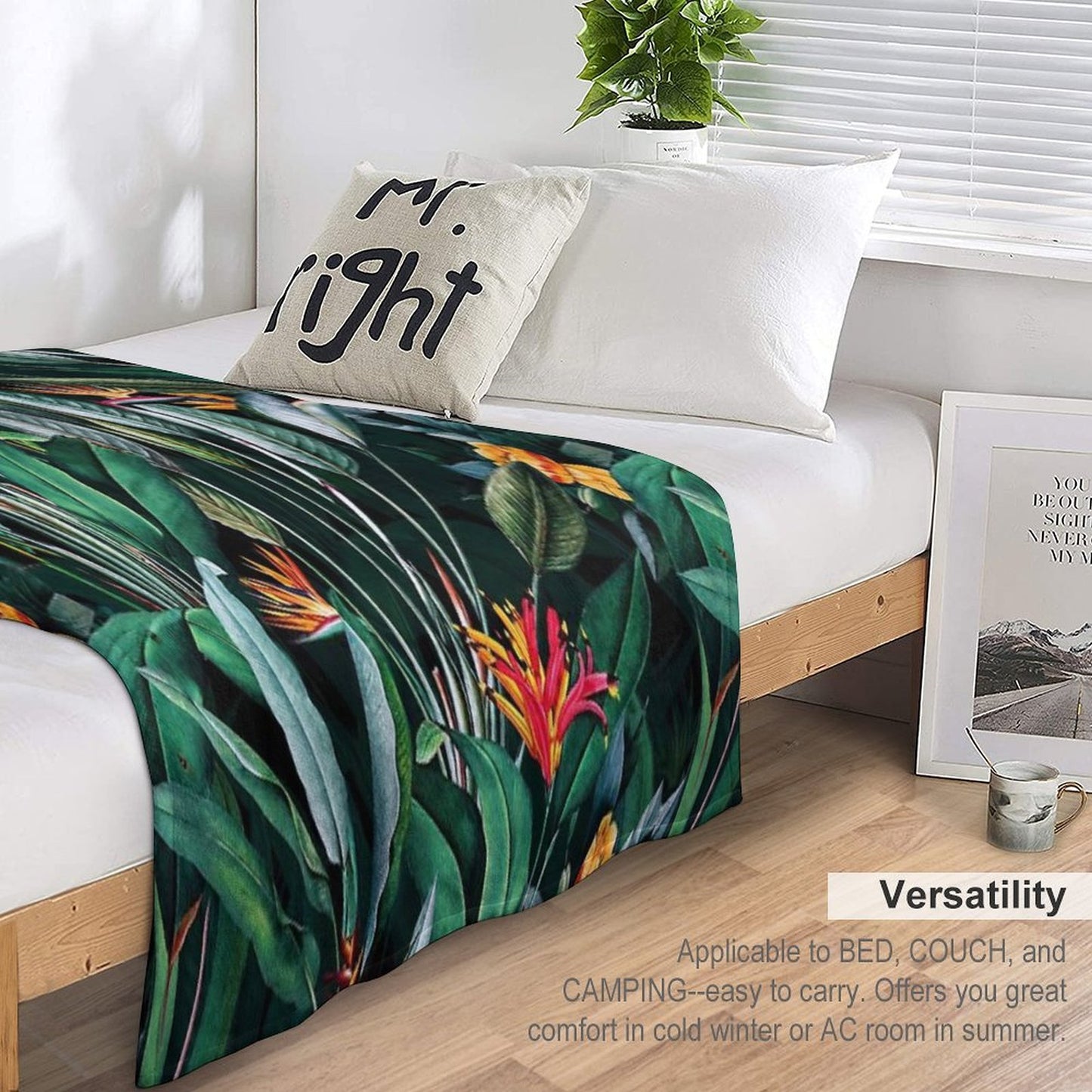 Midnight Garden V Travel-friendly Throw Blanket