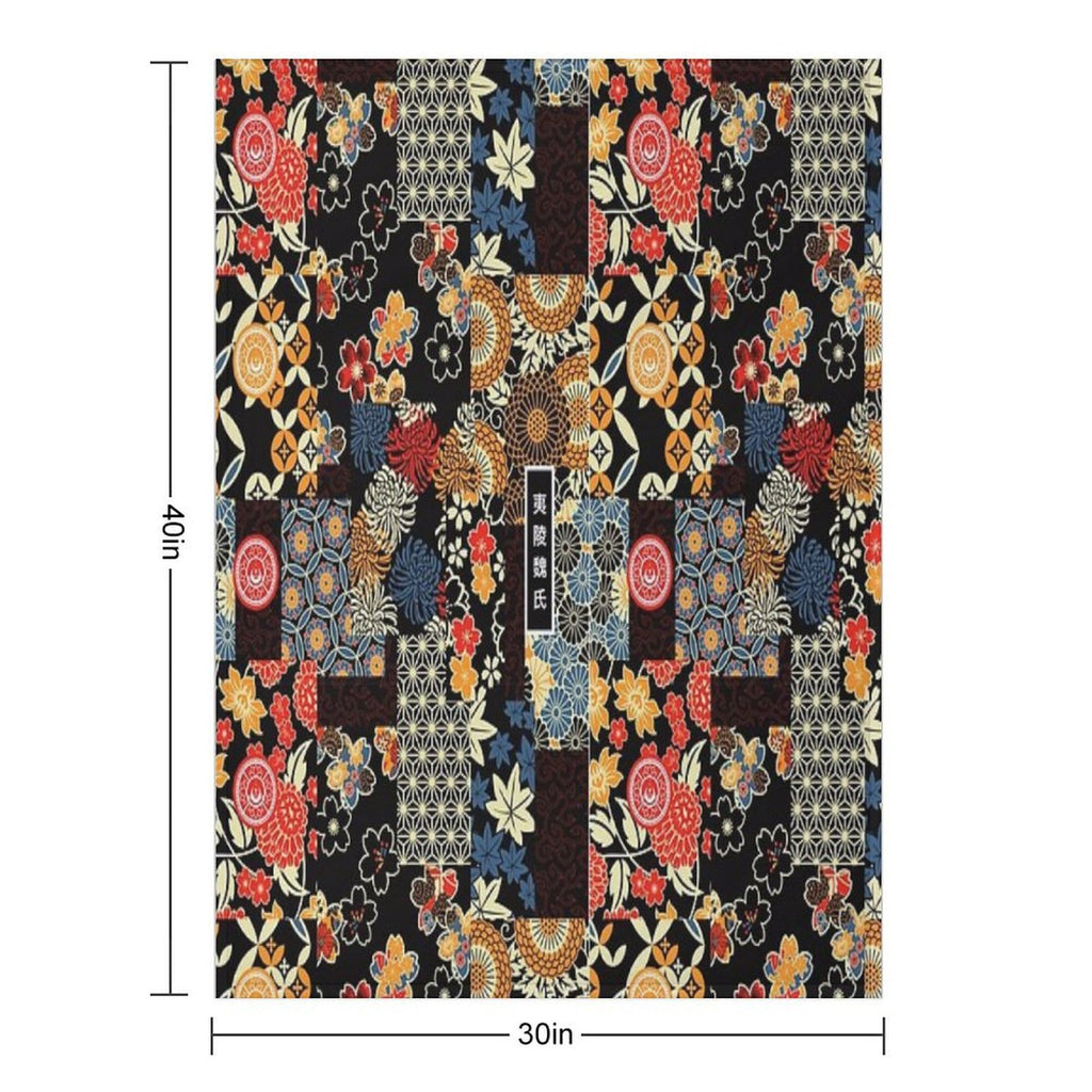 Yiling Wei Kimono [SEAMLESS] Wrinkle-free Throw Blanket