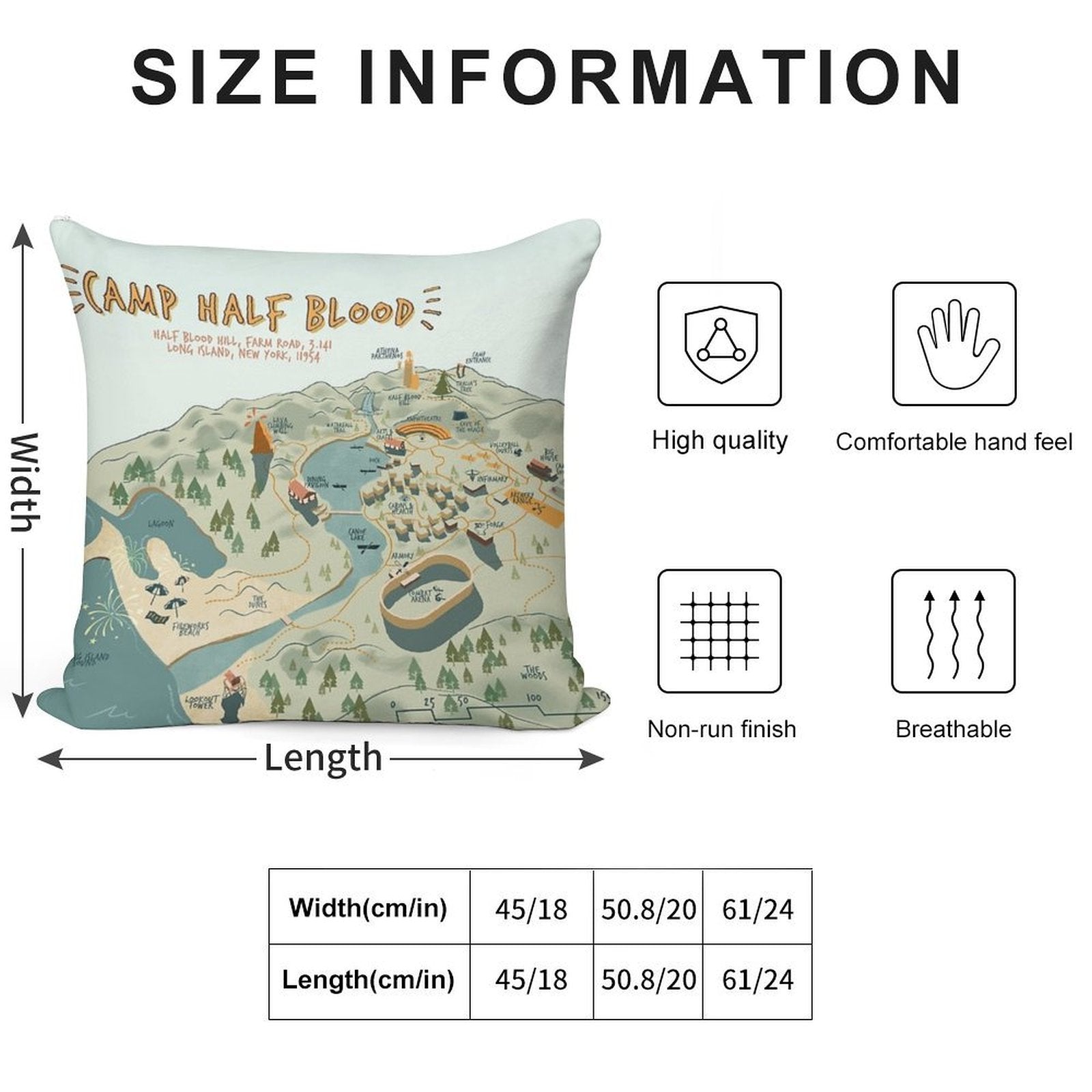 Map of Camp Half Blood Soft High-Density Material Throw Pillow
