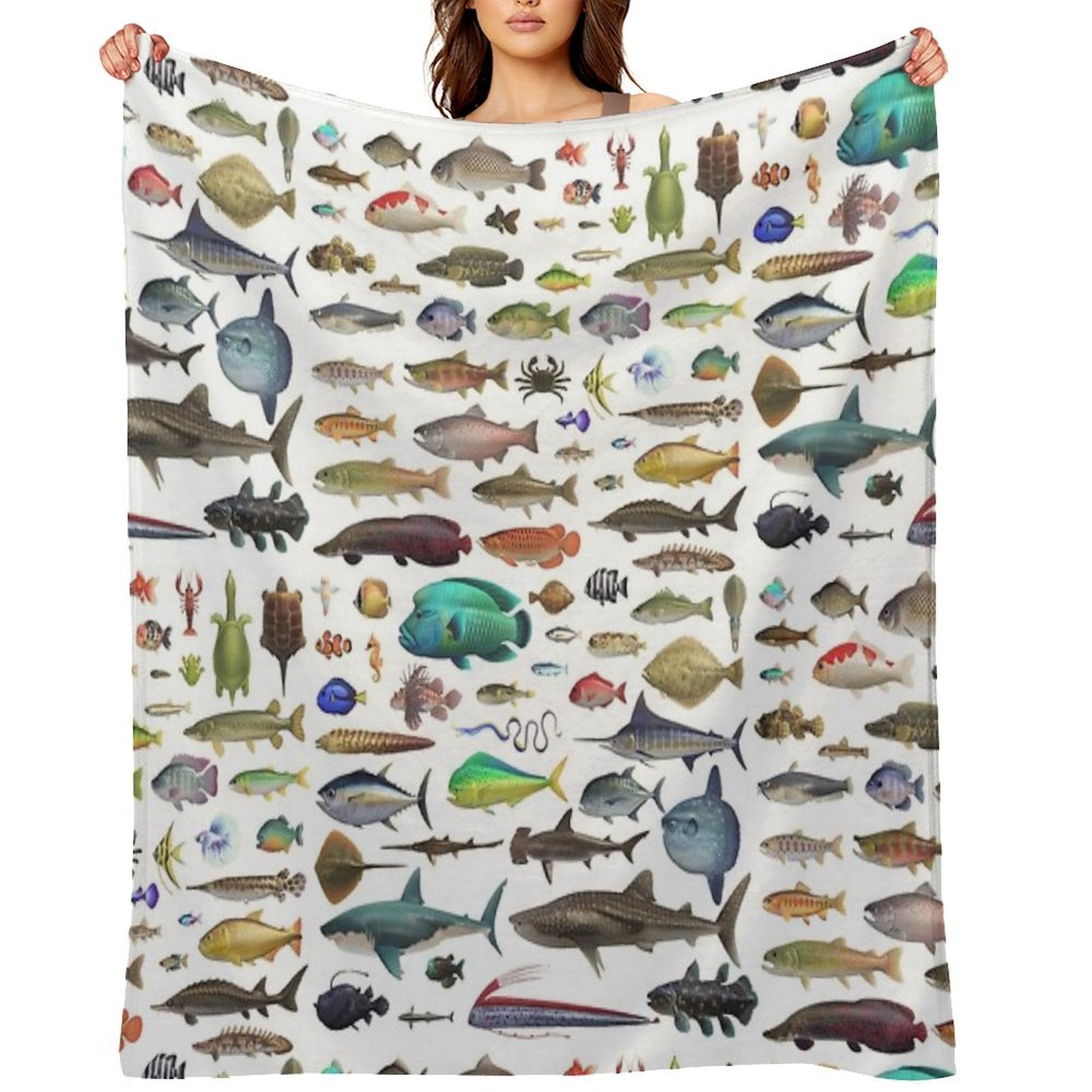 ALL FISH N STUFF Critterpedia Wrinkle-free Throw Blanket