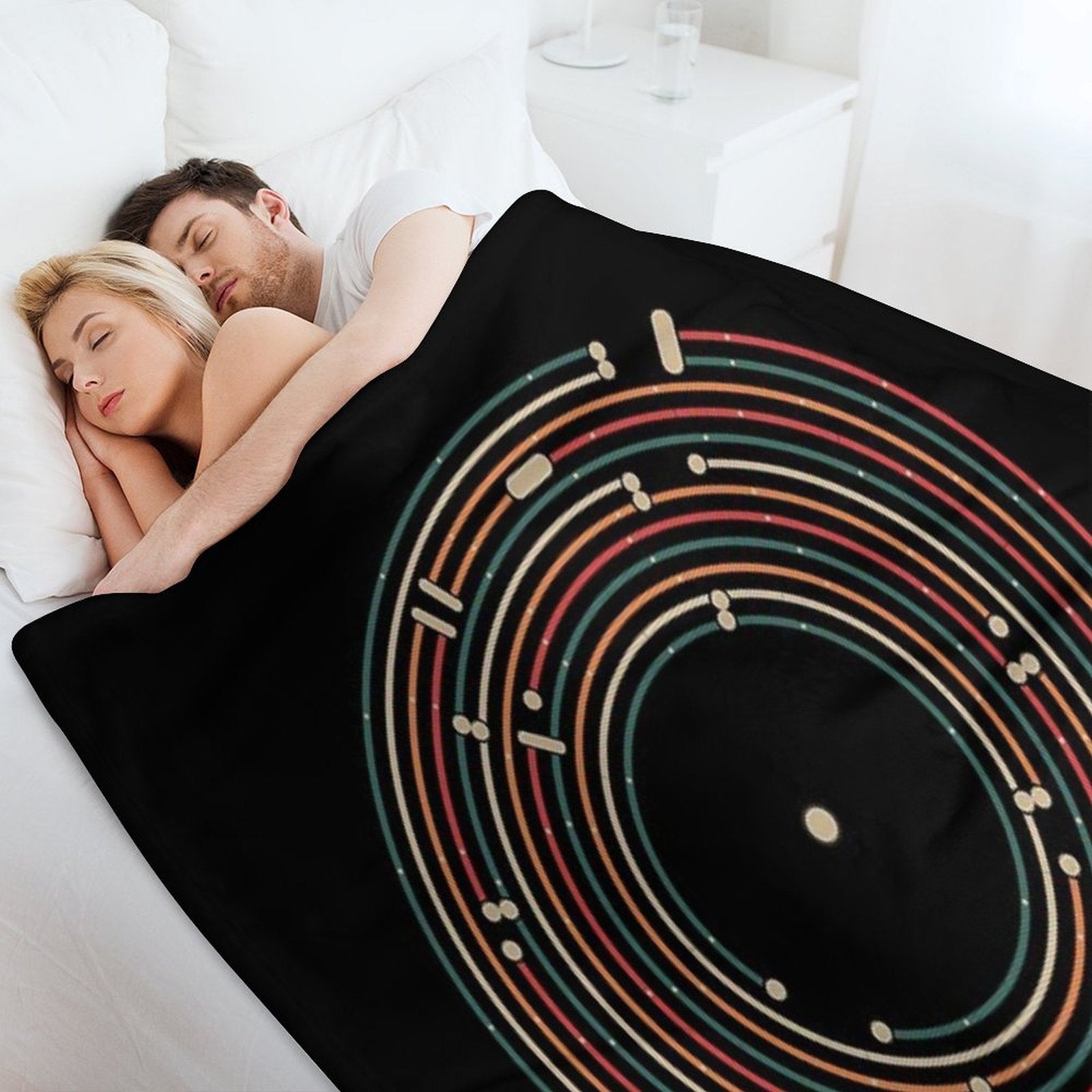 Vinyl Music Metro Record Map Labyrinth Multi-functional Throw Blanket