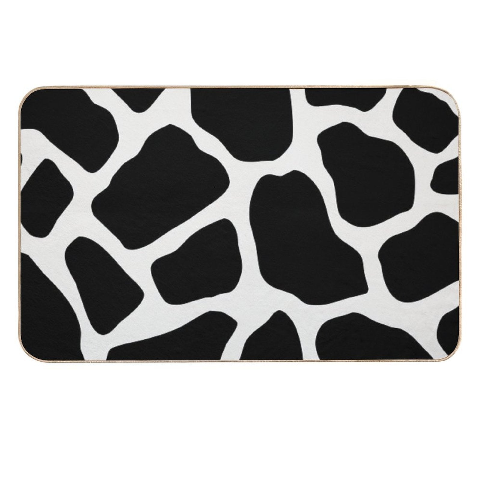 Black Abstract Pebbles Pattern  Slip-Resistant Bath Mat