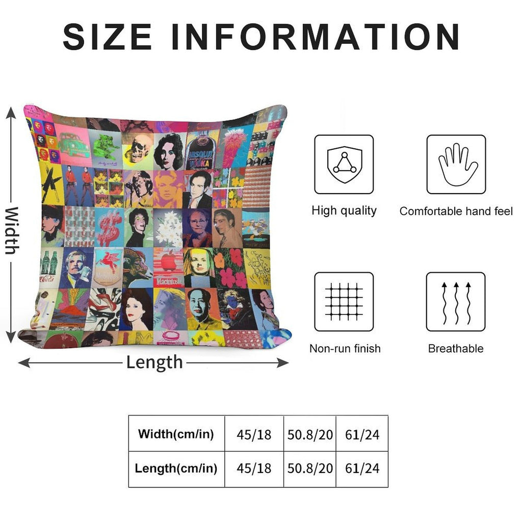 Andy Warhol Soft Short Plush Fabric Throw Pillow