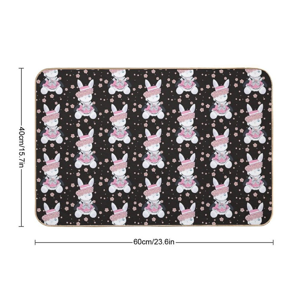 Rabbit (girl) Ciel (black)  Repositionable Bath Mat