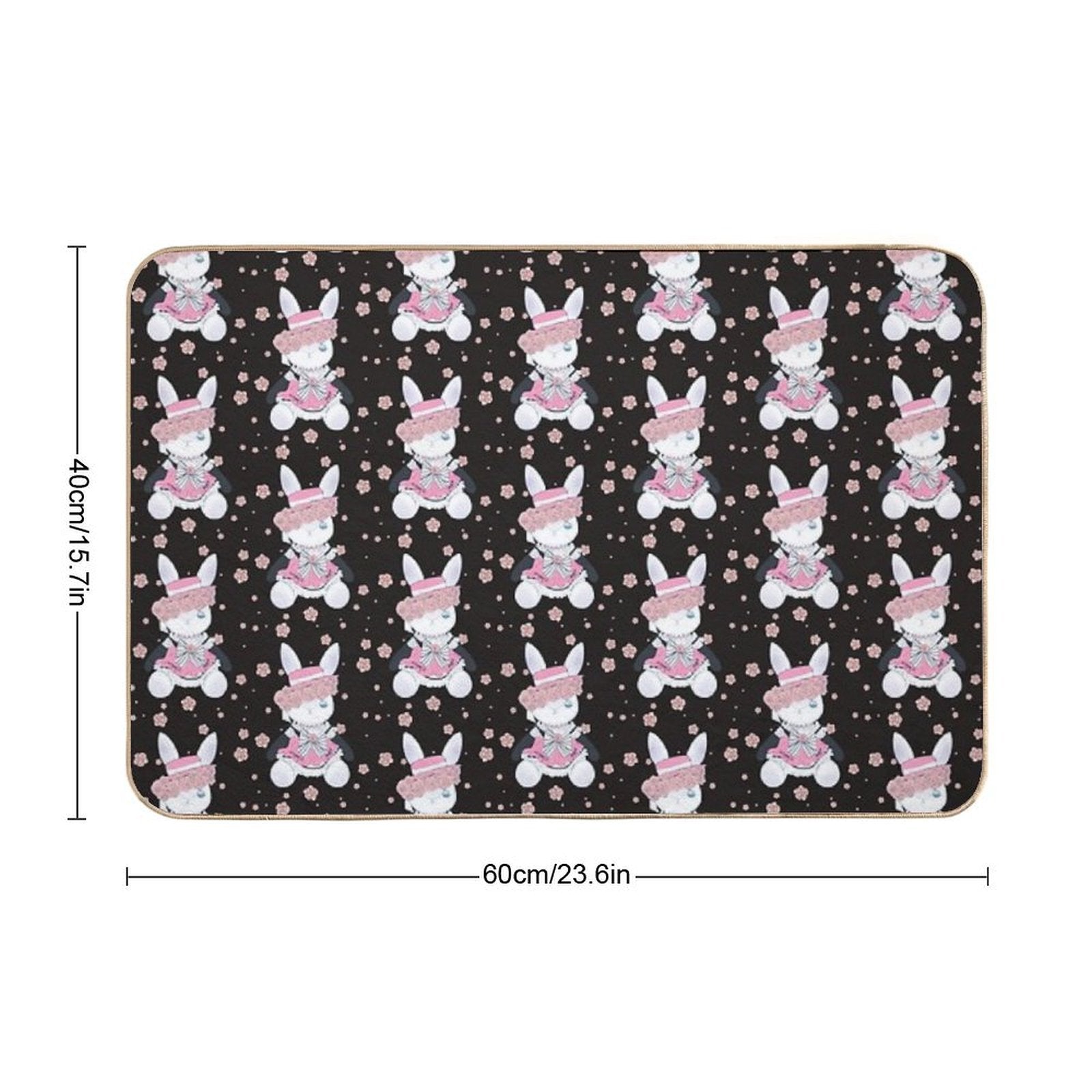 Rabbit (girl) Ciel (black)  Repositionable Bath Mat