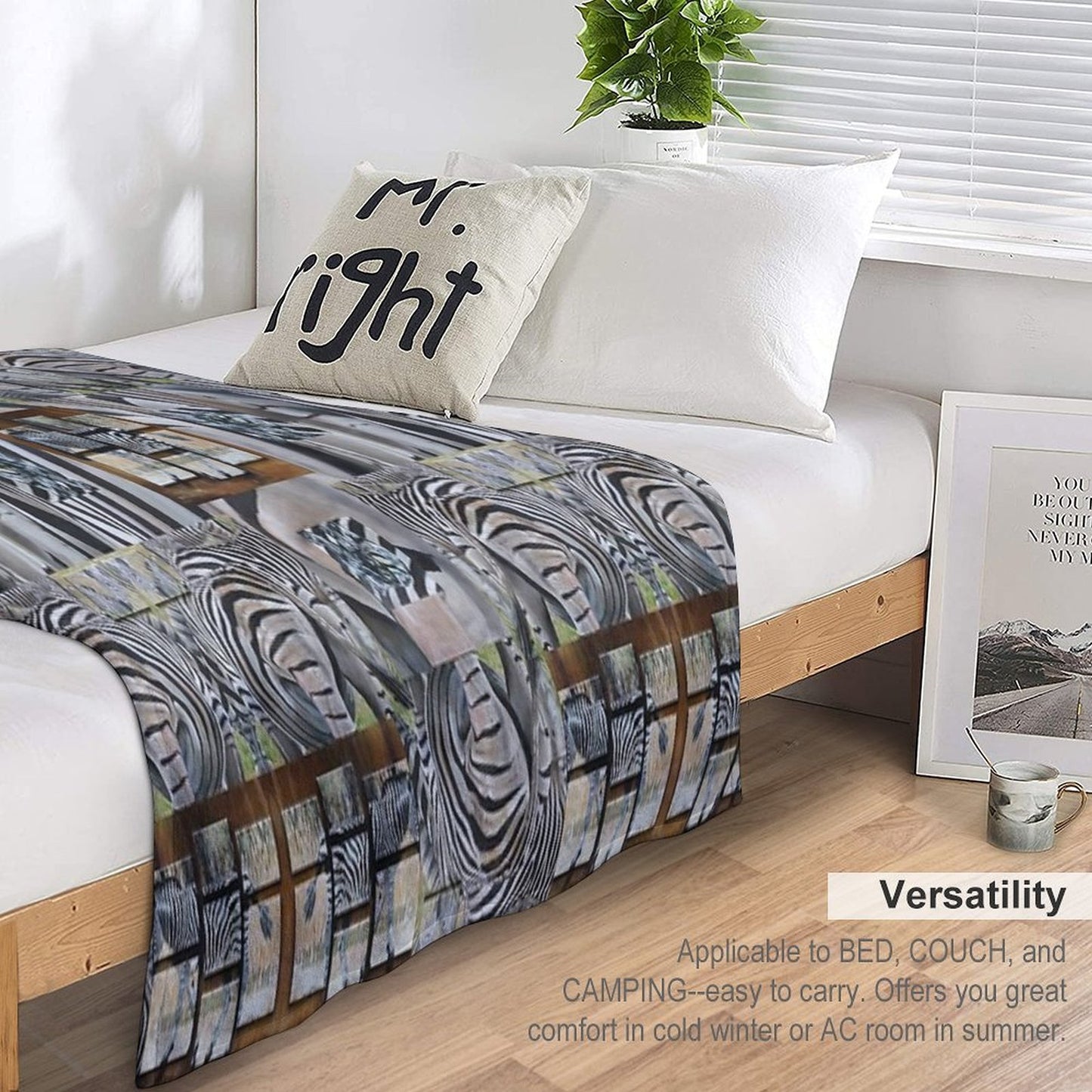 Zebra Pattern Gift-ready Throw Blanket