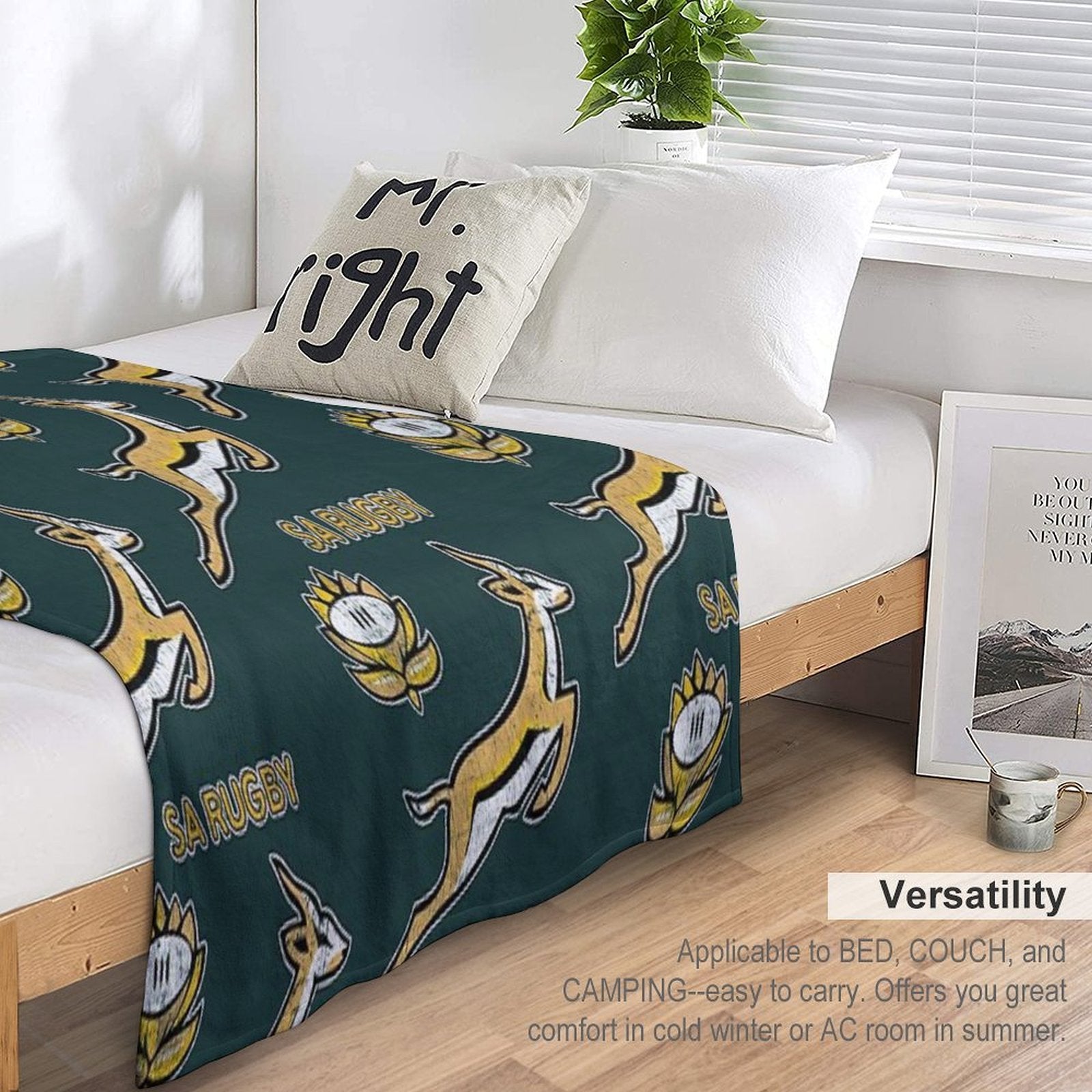 SA Rugby - Vintage Springbok Logo Velvety-soft Throw Blanket