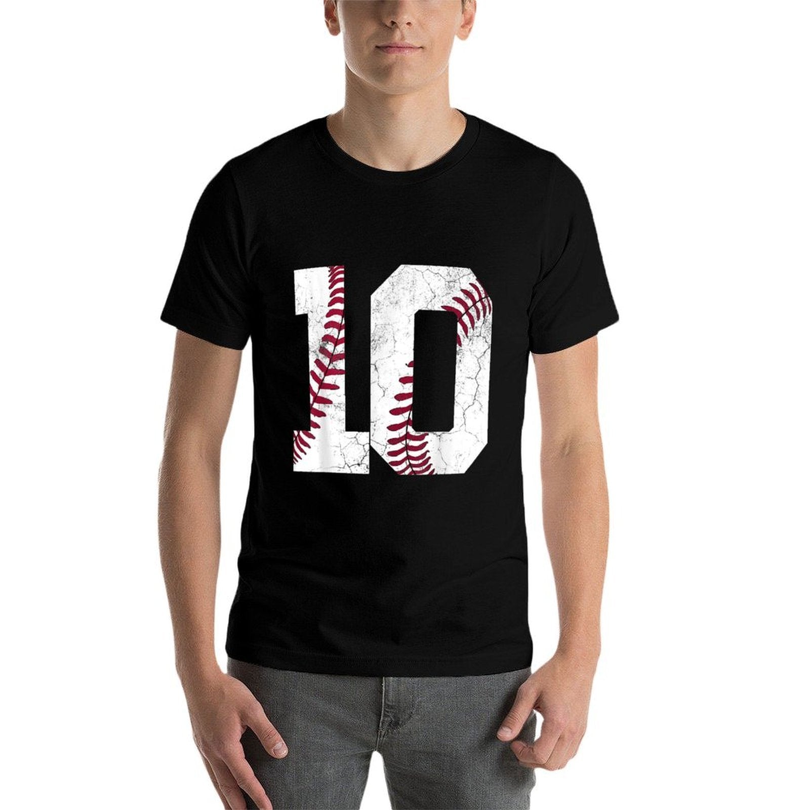 10th Birthday Gift Baseball Boys Kids Ten Number 10 2015  Heathered Texture T-Shirt