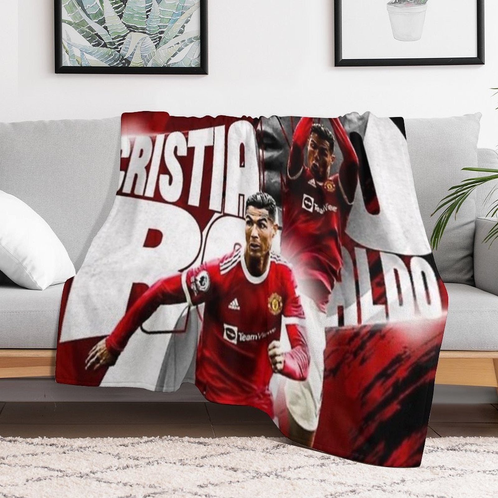 Cristiano Ronaldo Illustration Multi-functional Throw Blanket