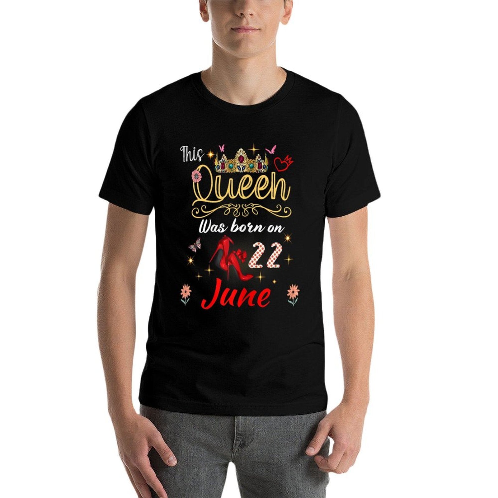 A Queen Was Born on June 22 June 22nd Birthday  Soft T-Shirt