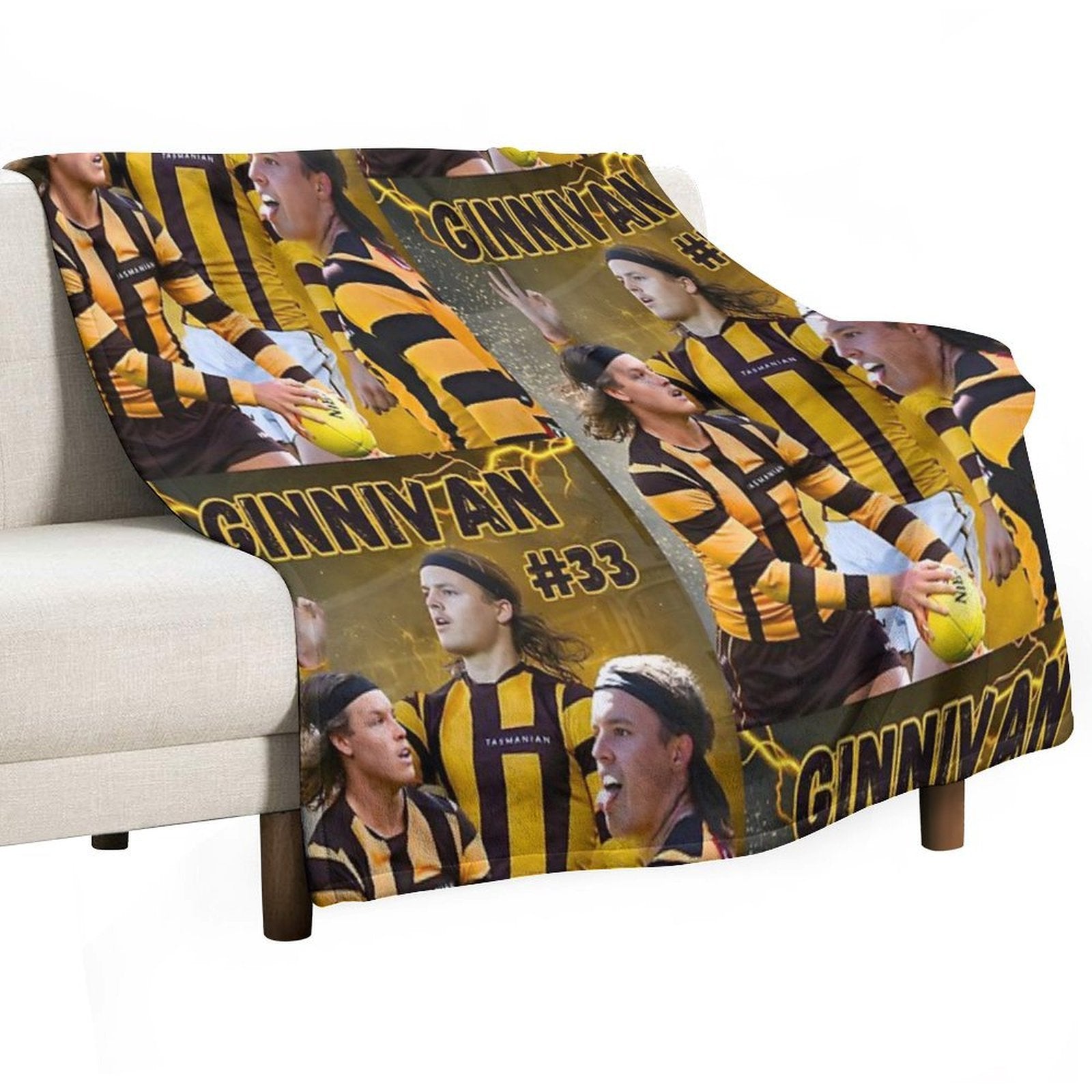 Jack Ginnivan Hawthorn Hawks AFL Footy Player Quick-dry Throw Blanket