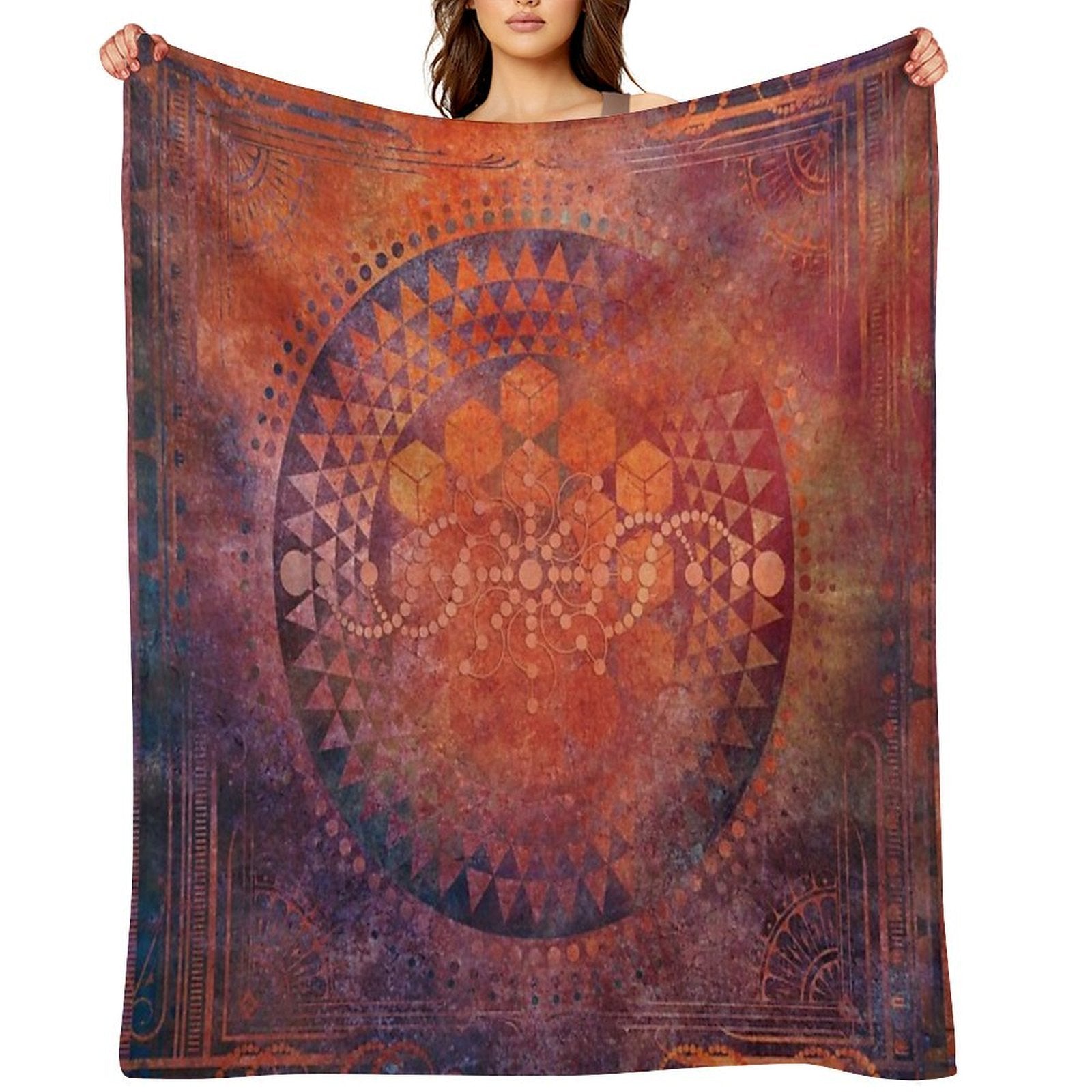 Desert Crop Circle Sustainable Throw Blanket