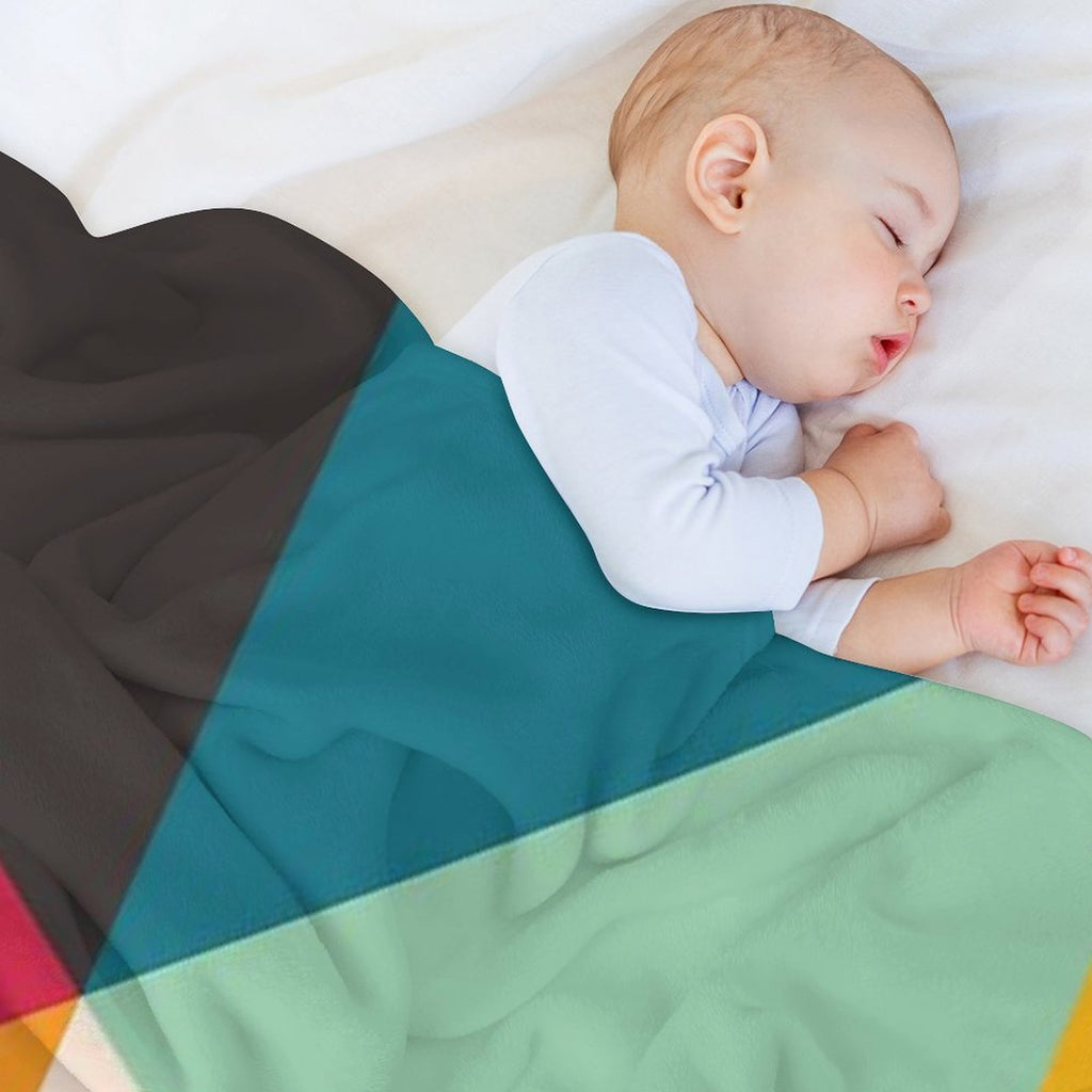 Colourful Geometric Triangles Machine-washable Throw Blanket