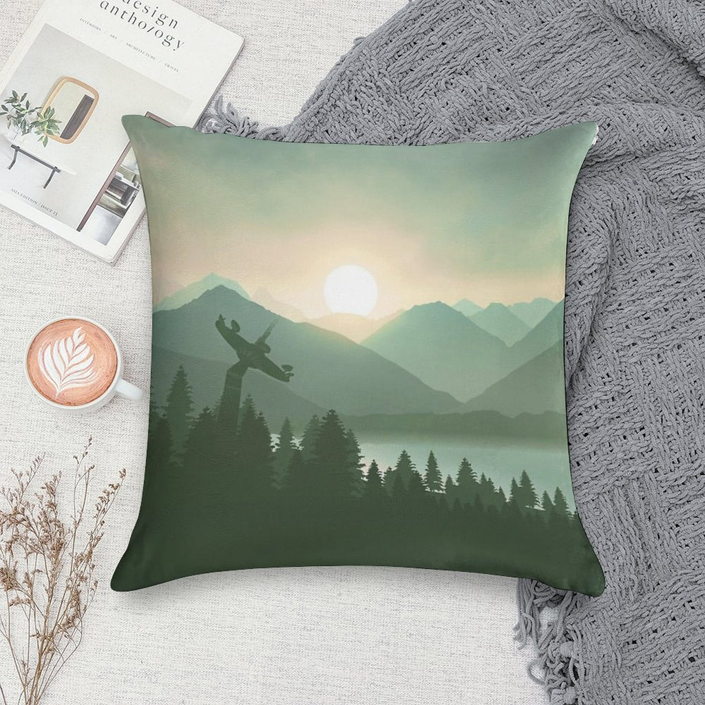 Forest Moon Soft Hidden Zipper Throw Pillow