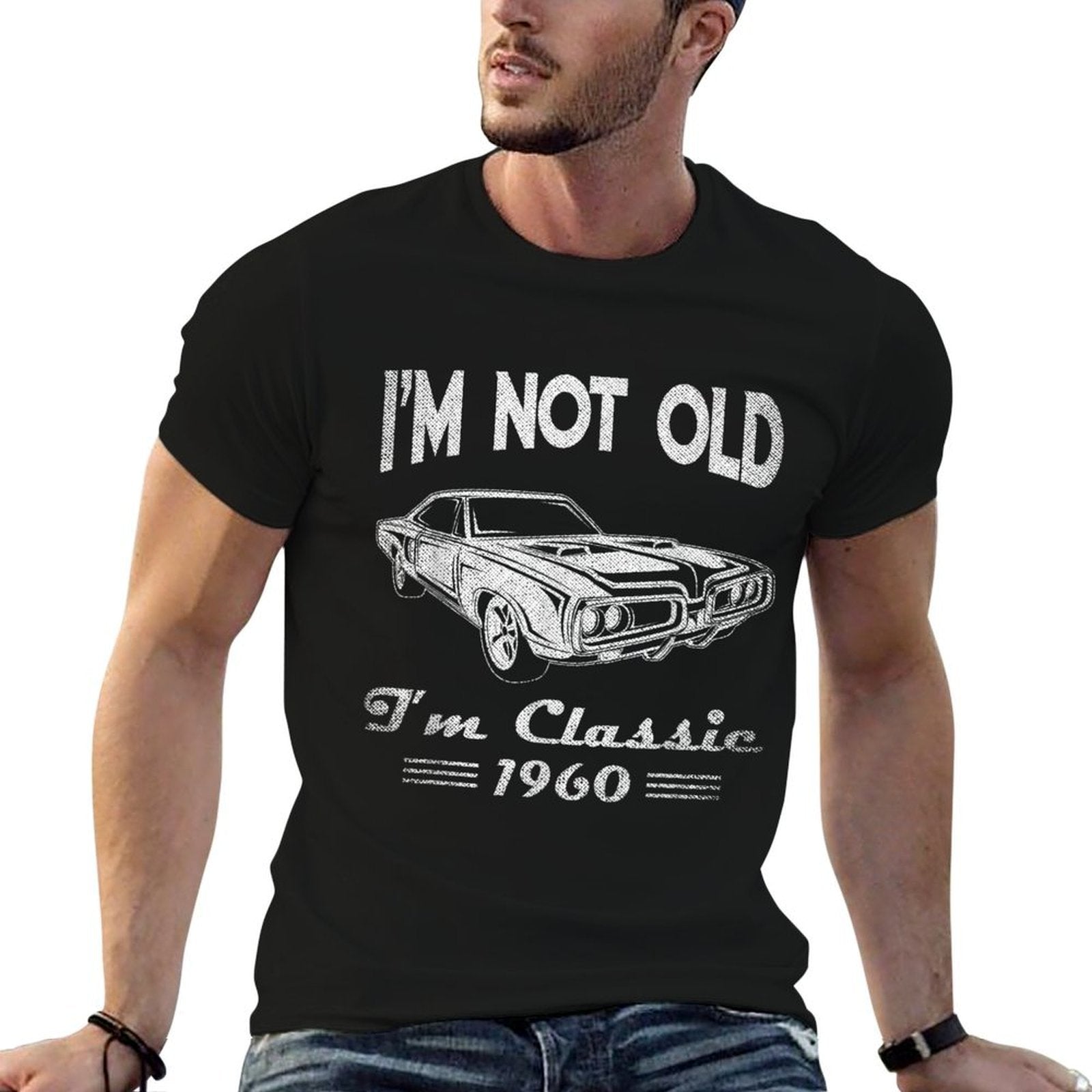 60th Birthday Ts For Men - Classic Car 1960  Heathered Texture T-Shirt