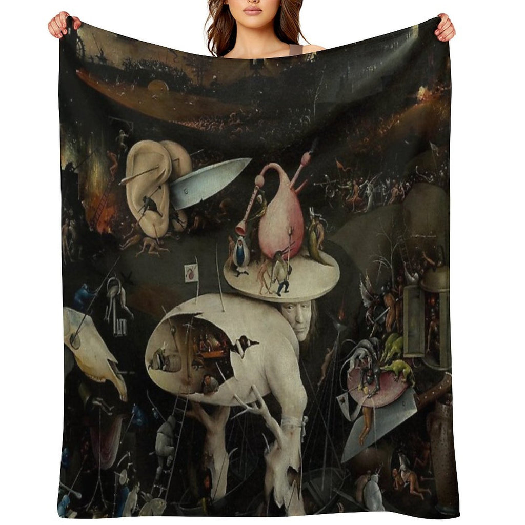 Hell, The Garden of Earthly Delights - Hieronymus Bosch Travel-friendly Throw Blanket