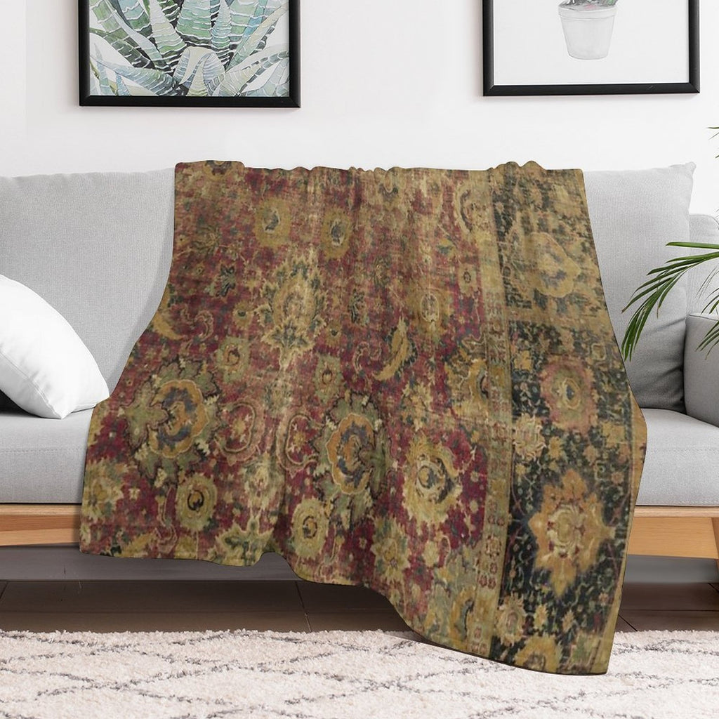 Antique Kilim 5 Travel-friendly Throw Blanket