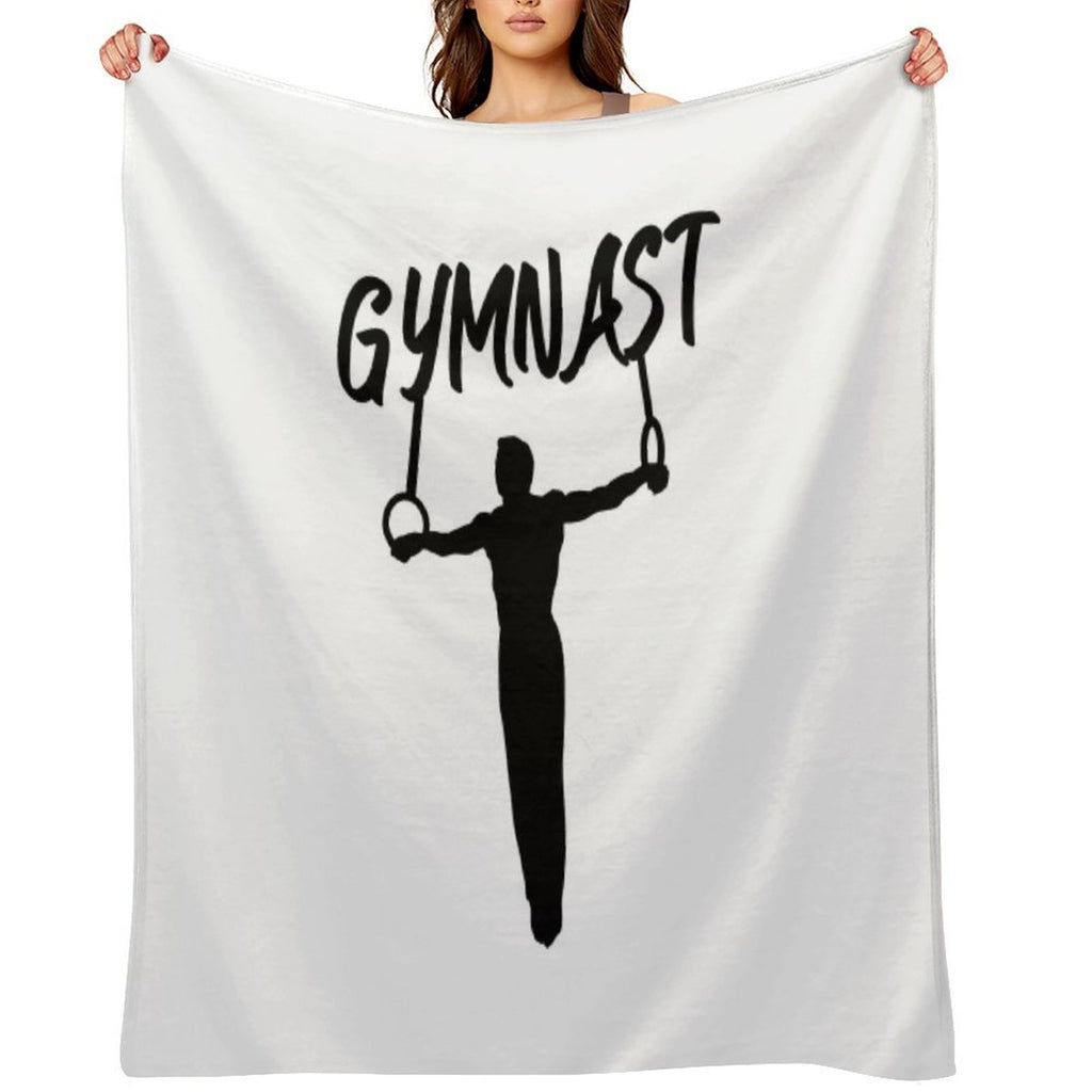 Gymnastics - Gymnast & Rings, Men's Gymnastics Machine-washable Throw Blanket