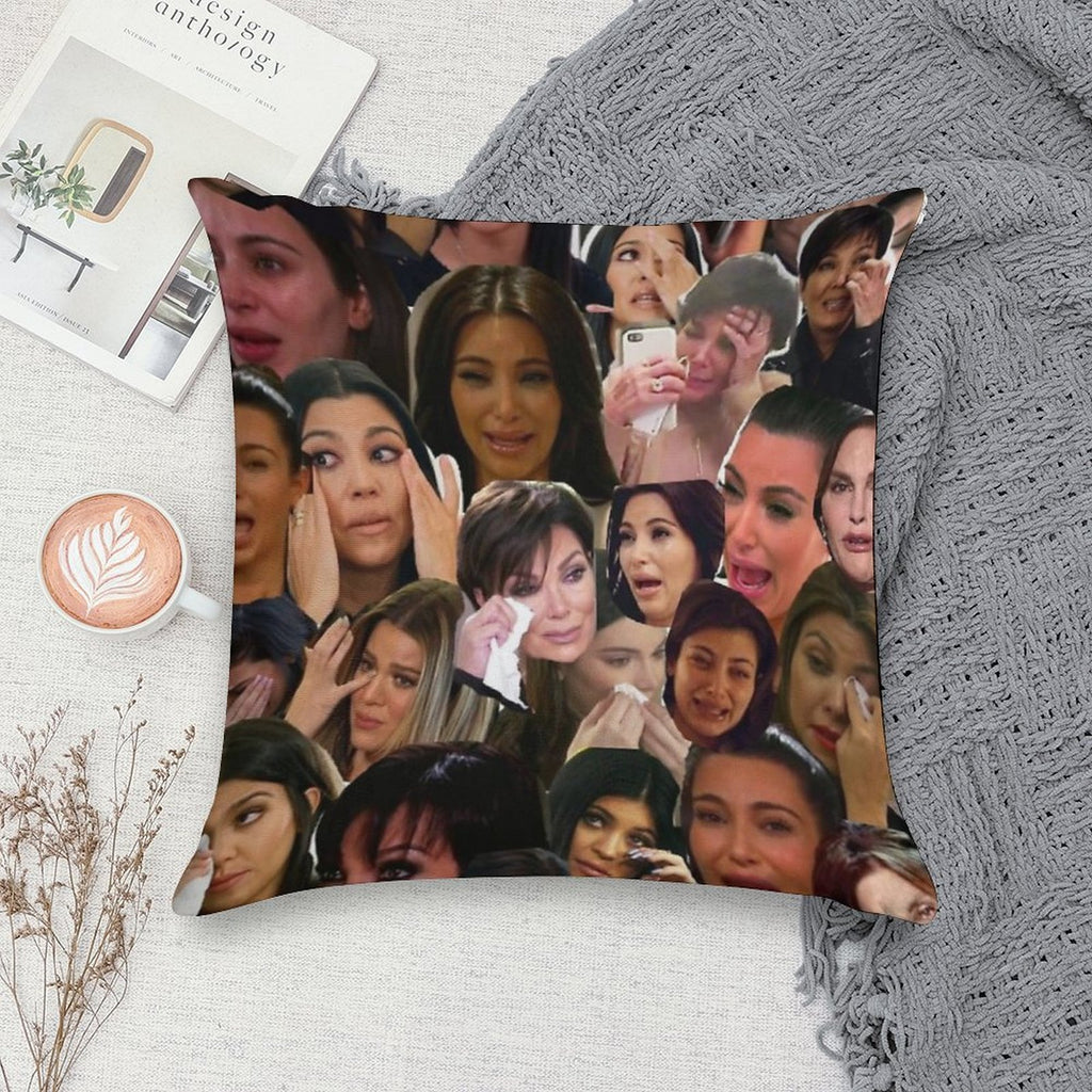 Kardashian's Crying Collage Soft Style Accent Throw Pillow