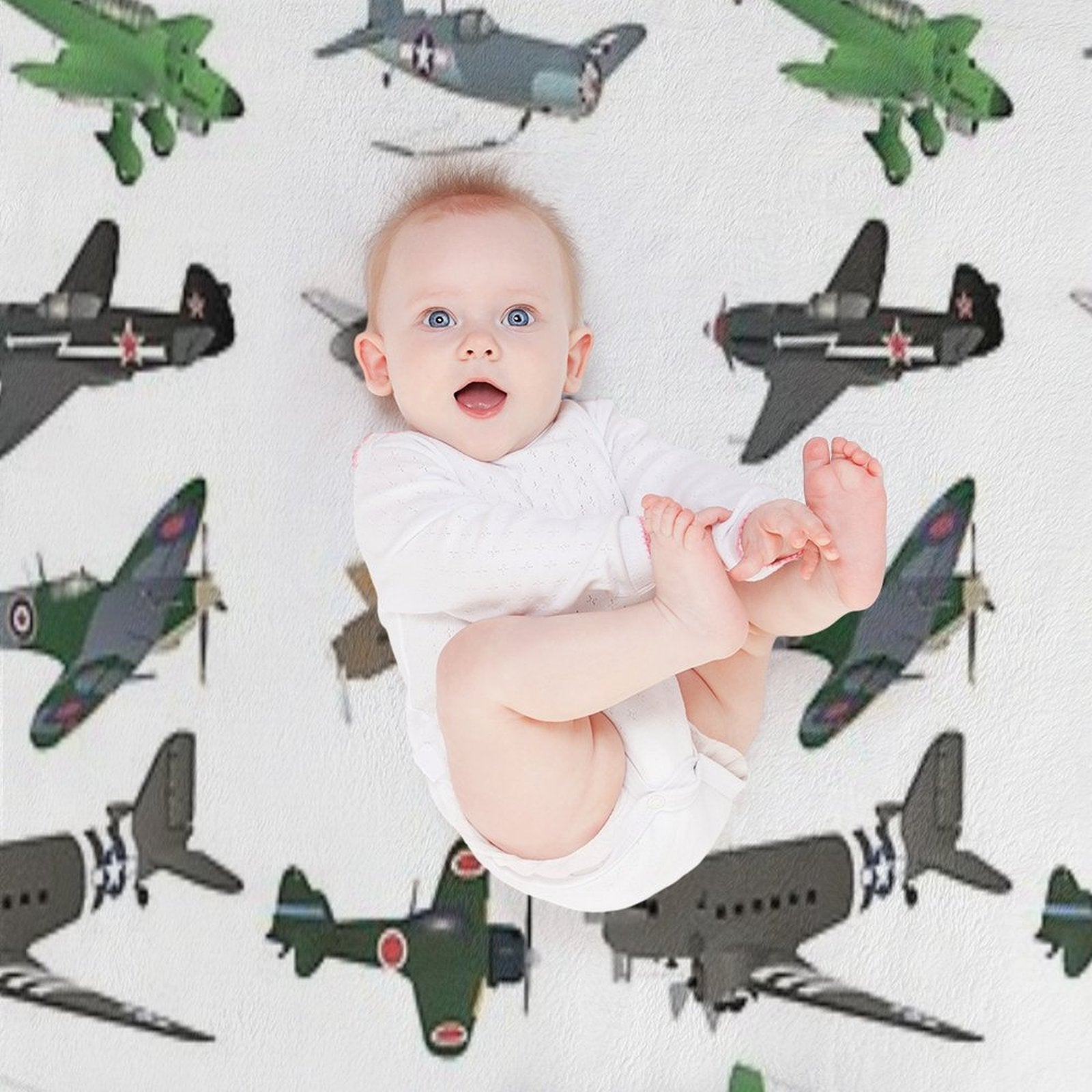 Multiple WW2 Airplanes Premium Throw Blanket