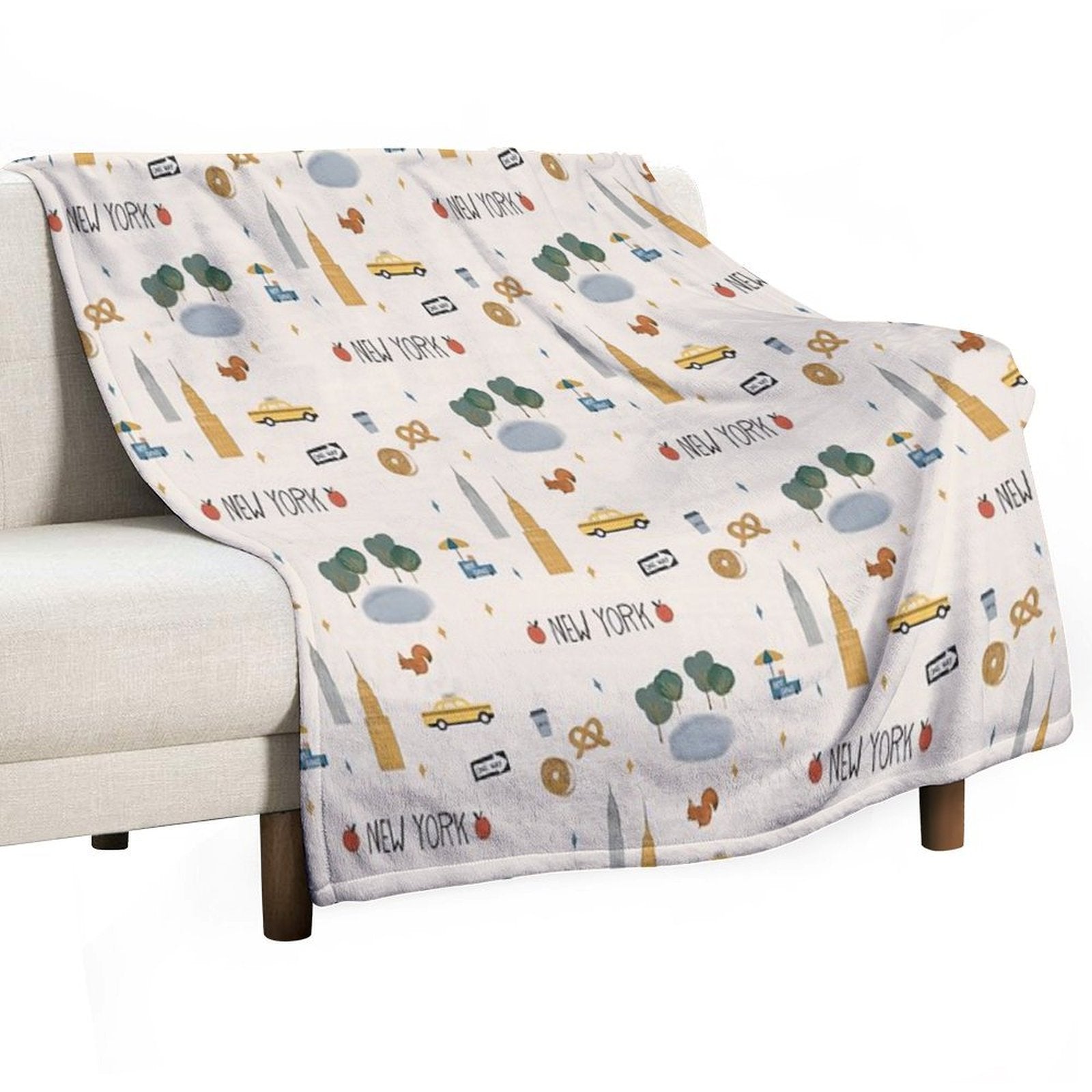 New York City Poster Easy Care Throw Blanket