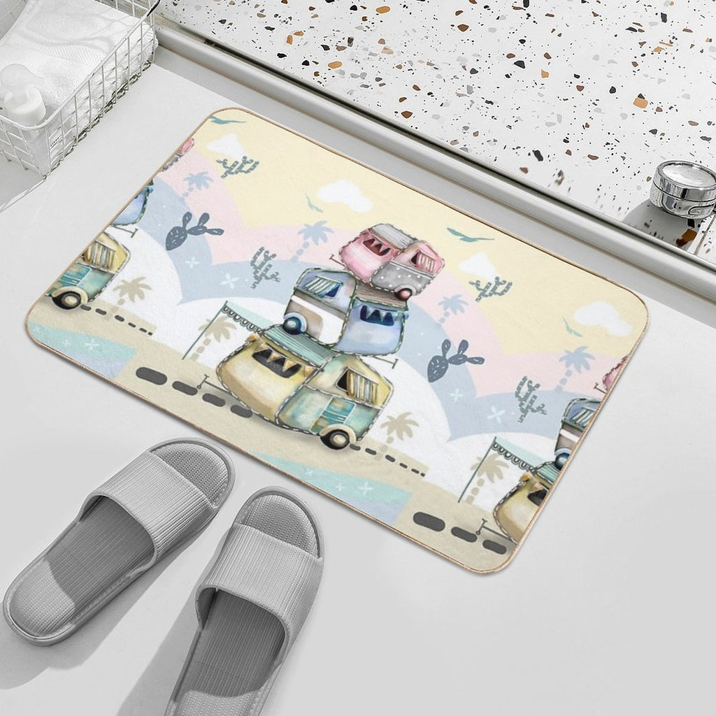 Vintage Caravans  Fade-Resistant Bath Mat
