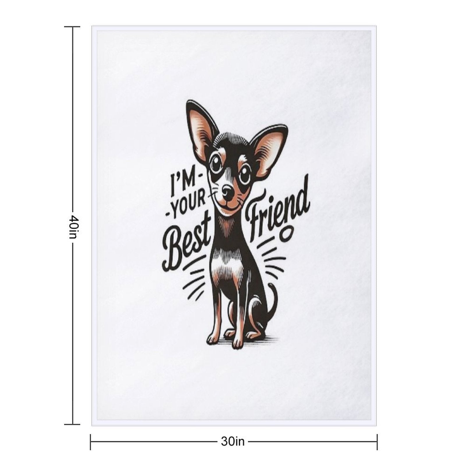 Anime Style Miniature Pinscher T-Shirt 'I'm Your Best Friend' Design Sustainable Throw Blanket
