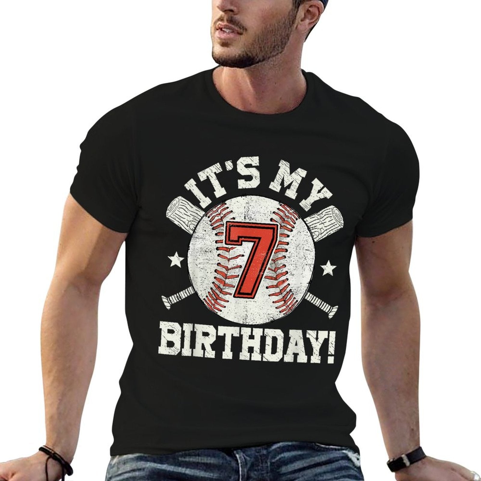 Kids 7th Baseball Birthday Party Boys Sport Fan 7 Years Old  Odor-resistant T-Shirt