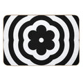 Black And White Rainbow Mod Flower  Dirt-Trapping Bath Mat