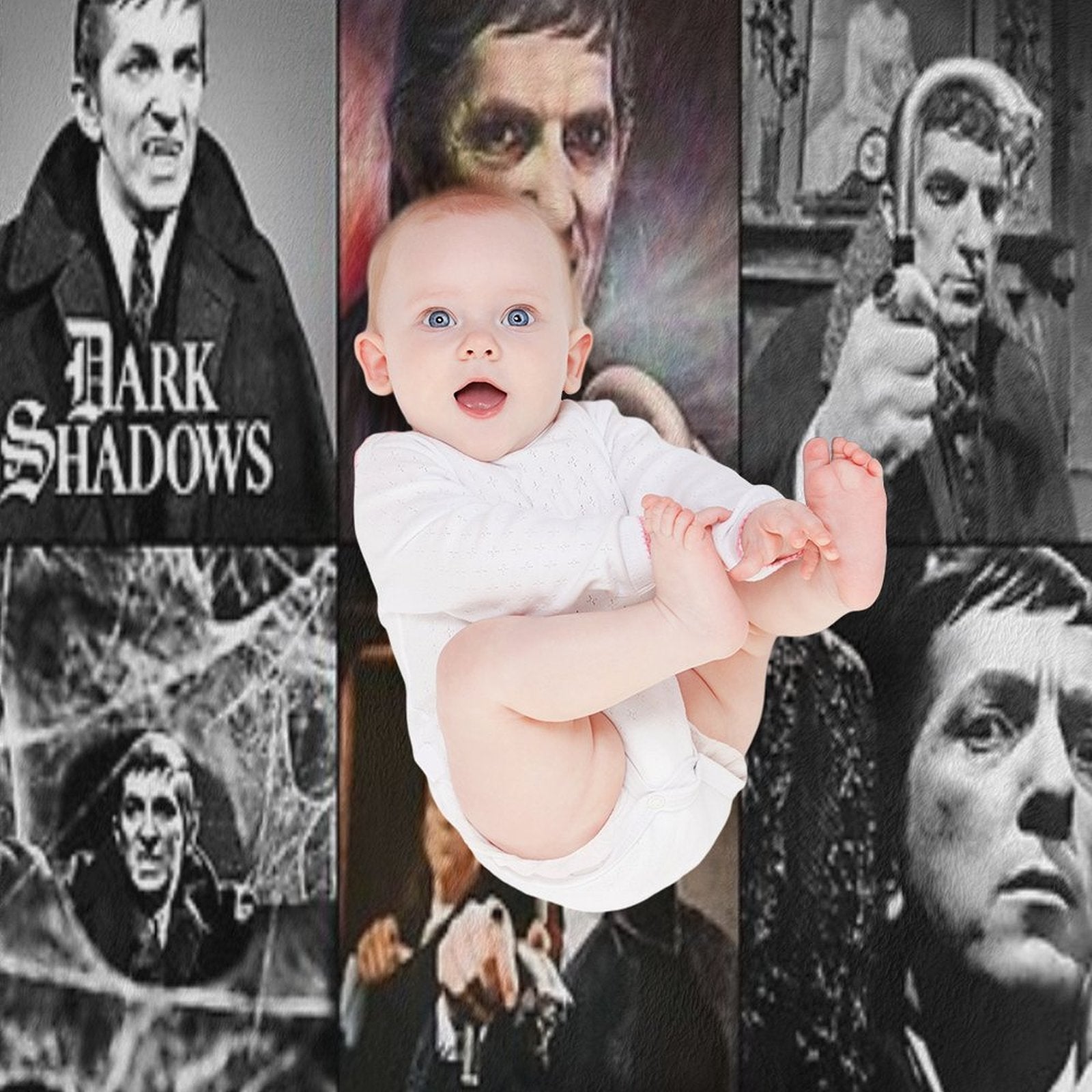 Dark Shadows TV Show Photo Collage Plush Throw Blanket