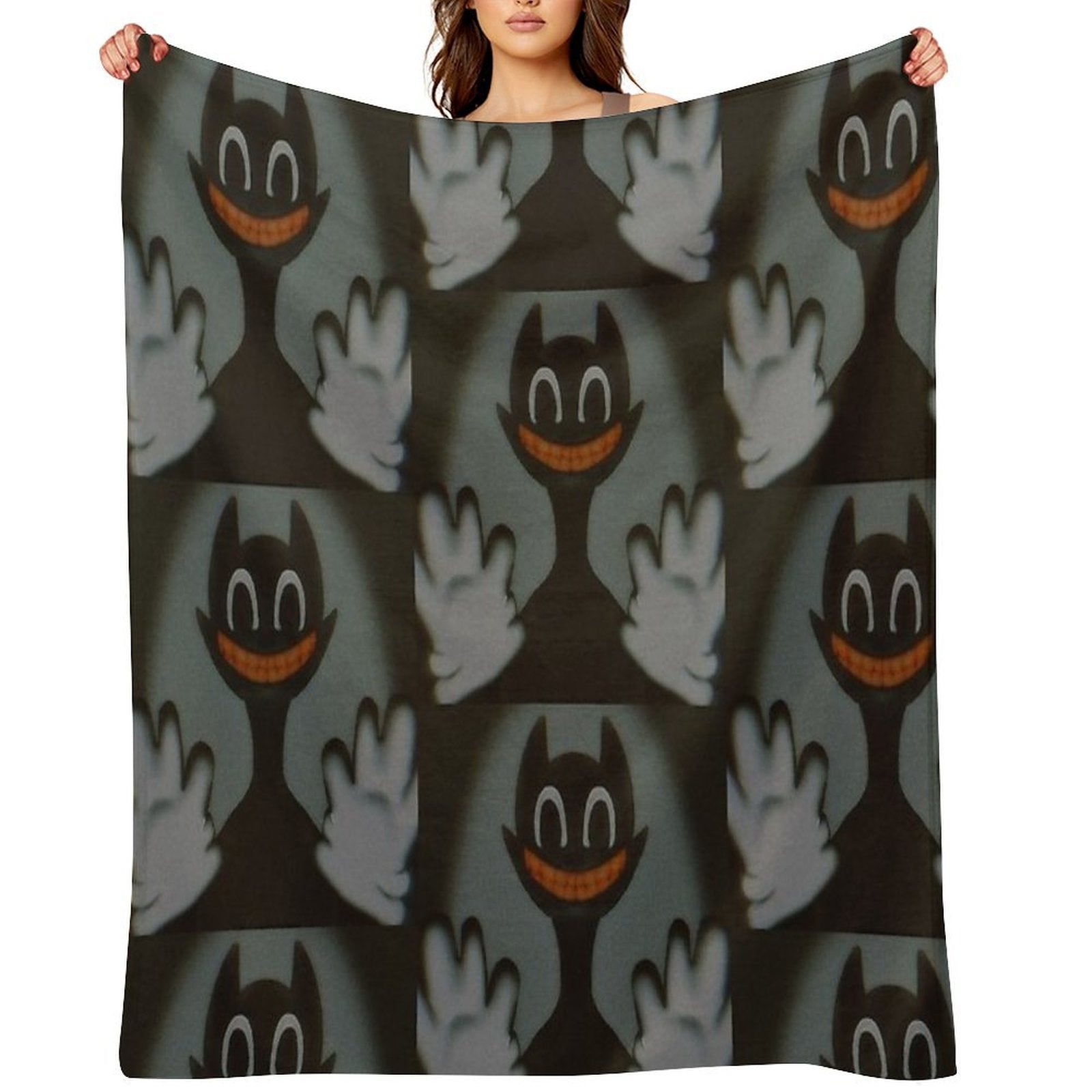 Cartoon Cat Easy Care Throw Blanket