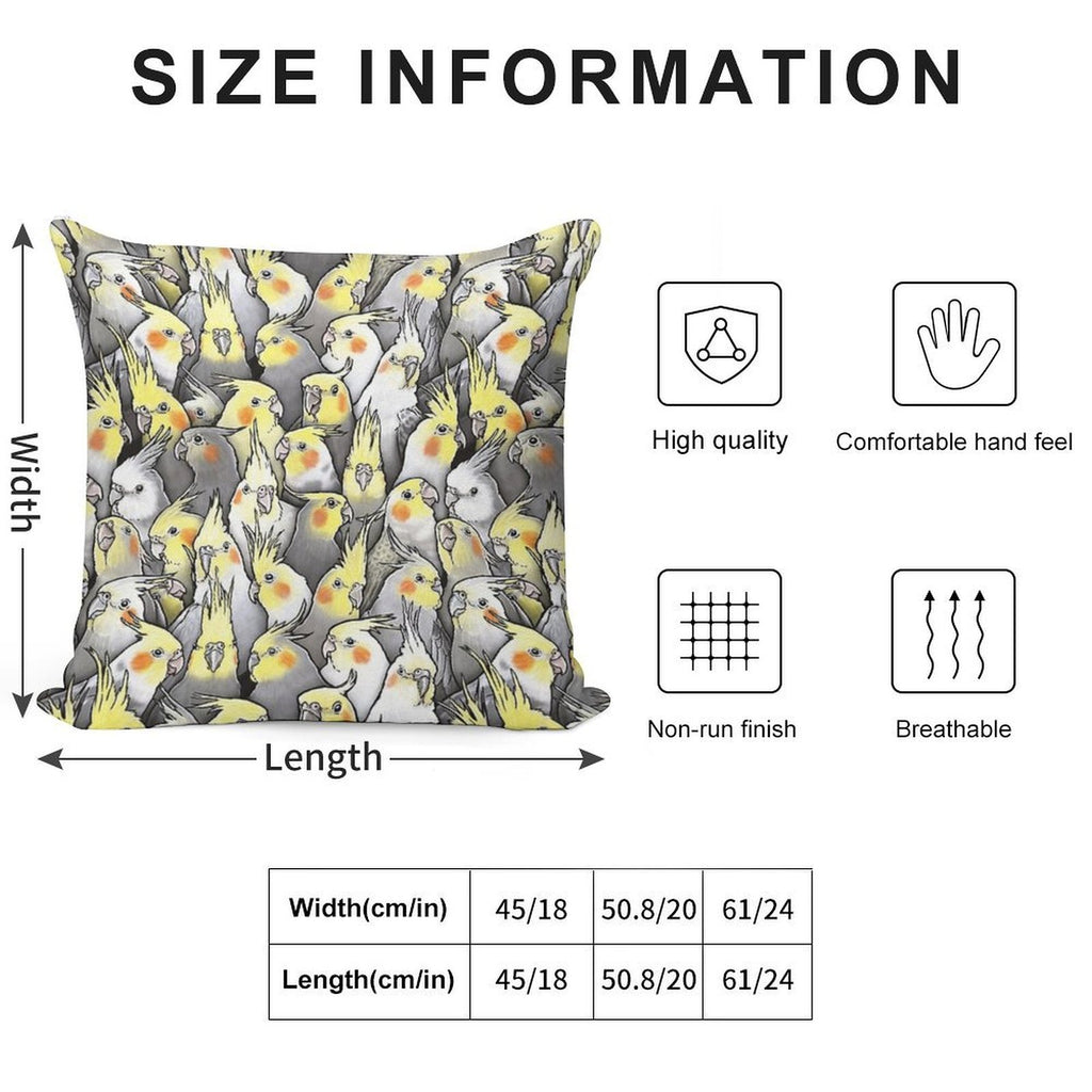 Cockatiels Galore Soft Anti-Pilling Throw Pillow