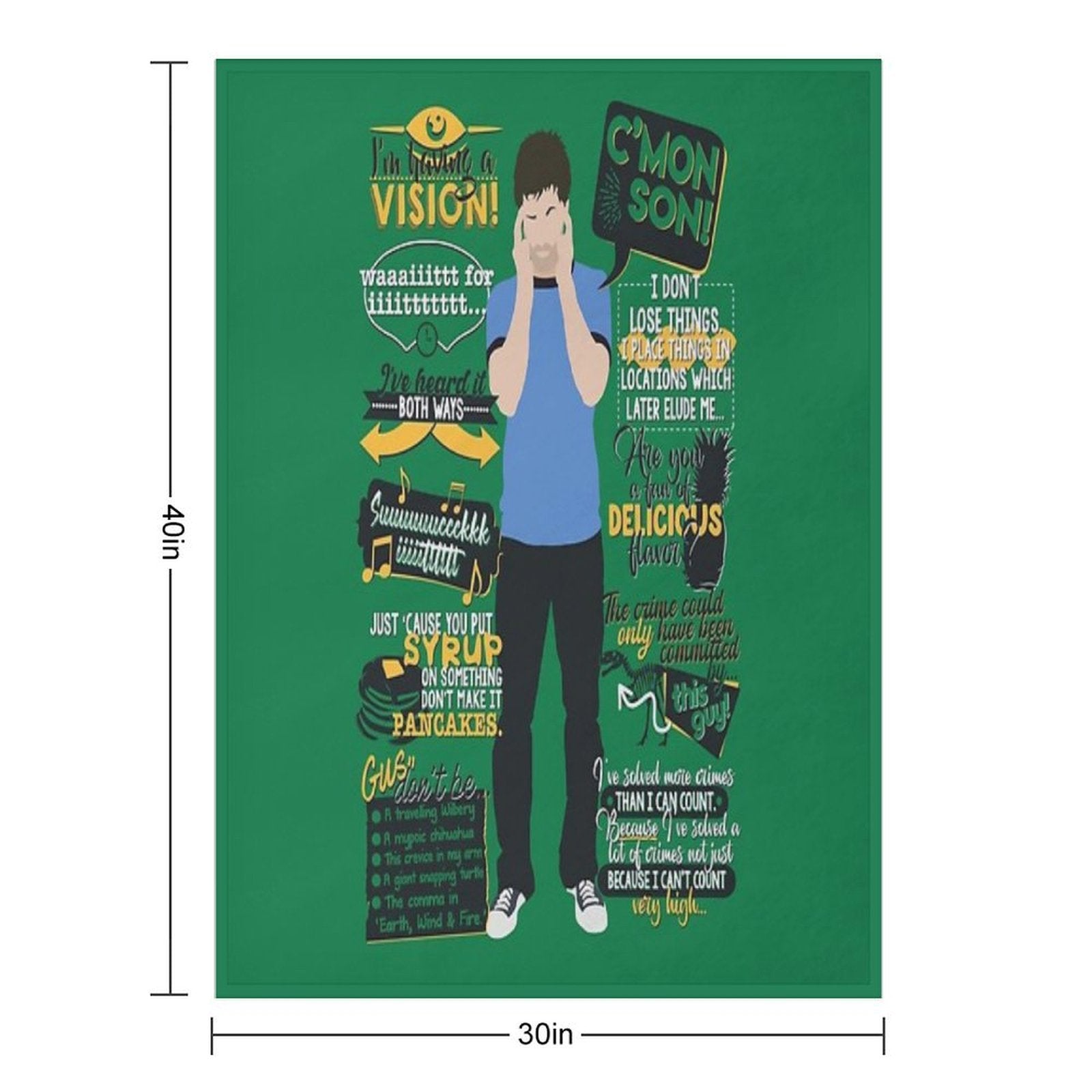 Psych - Shawn Spencer Quotes Sustainable Throw Blanket