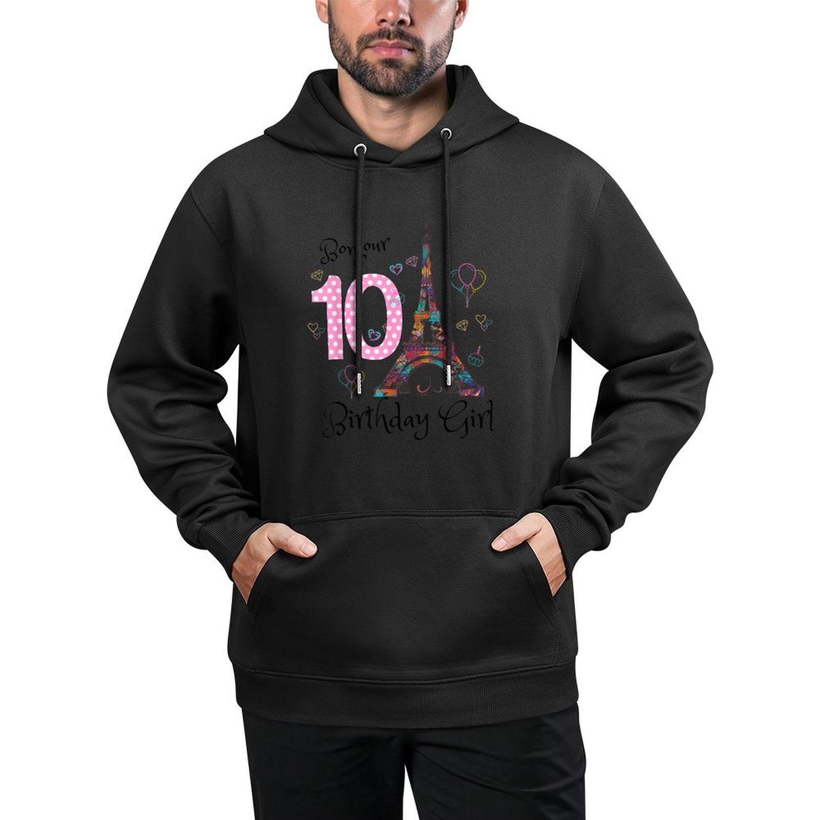 10th Birthday Girl Outfit France French Paris Eiffel Tower Medium-Weight Fabric Hoodie