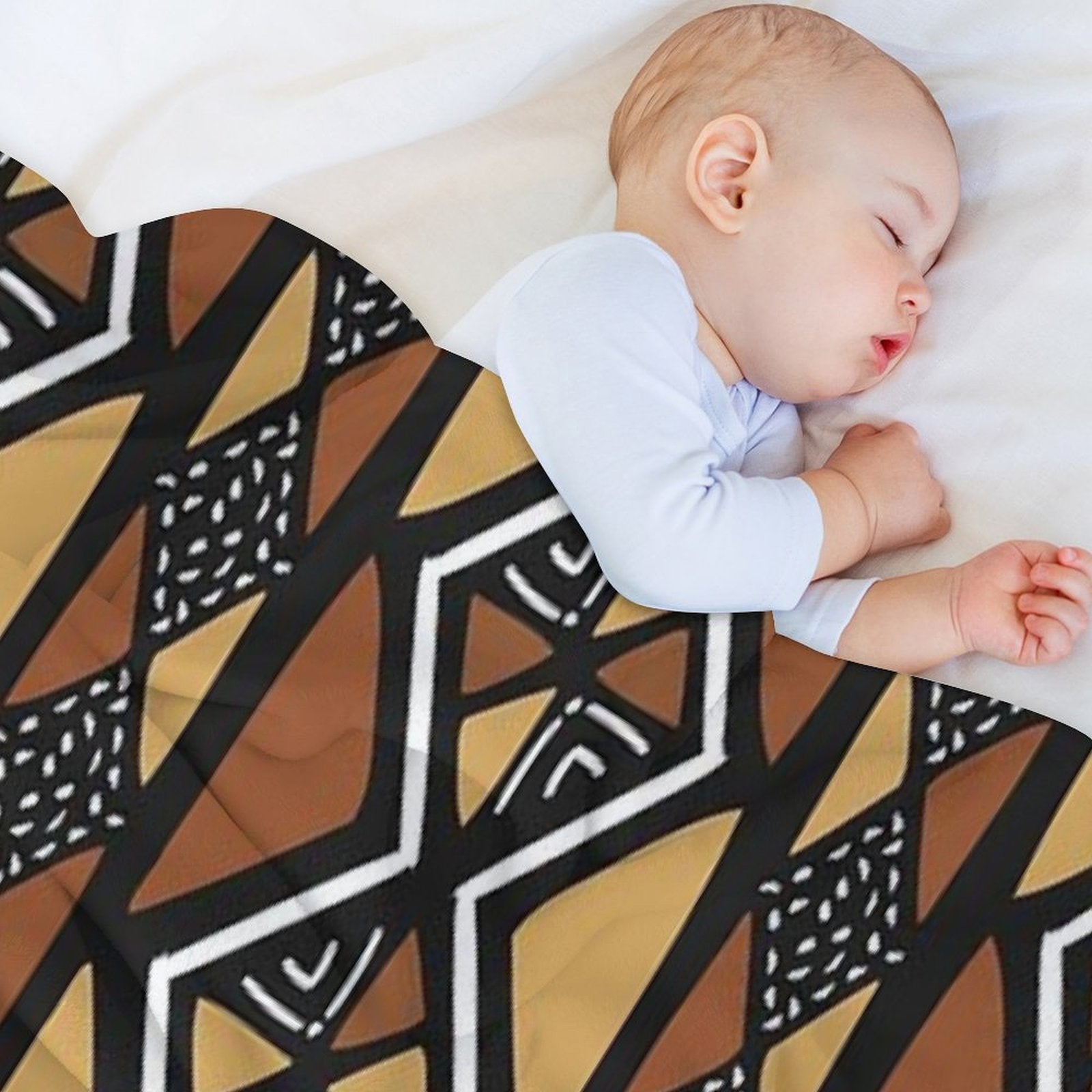 African Mud Cloth Mali Easy Care Throw Blanket