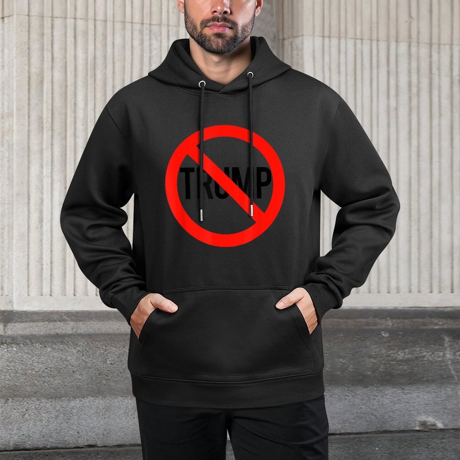 NO Trump T-shirt - Anti Trump Tshirt Adjustable Hood Hoodie