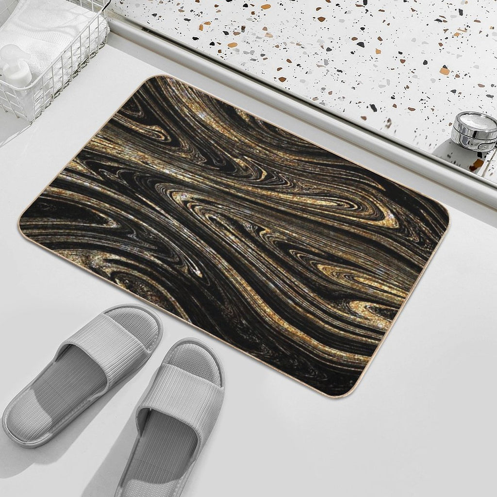 Black Gold Marble  Non-Slip Bath Mat