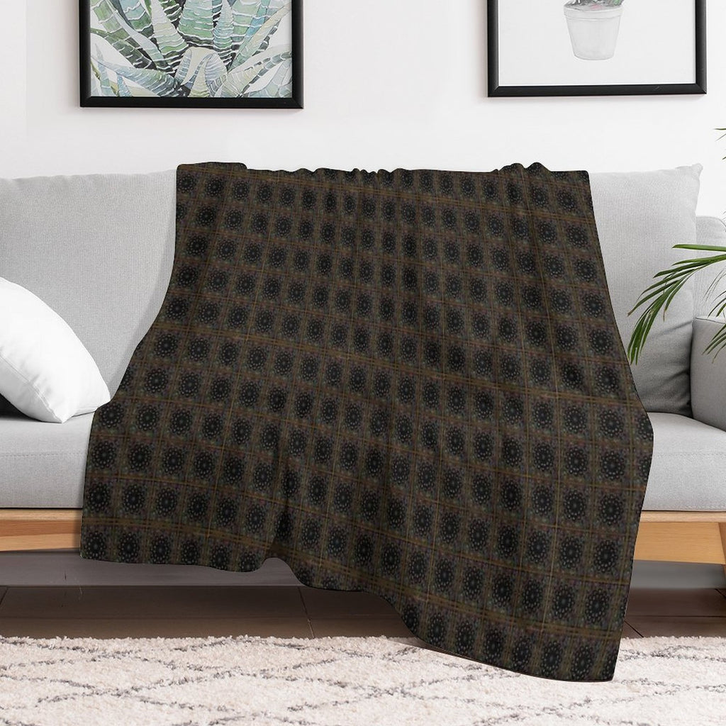 Black Colourful Multi-functional Throw Blanket
