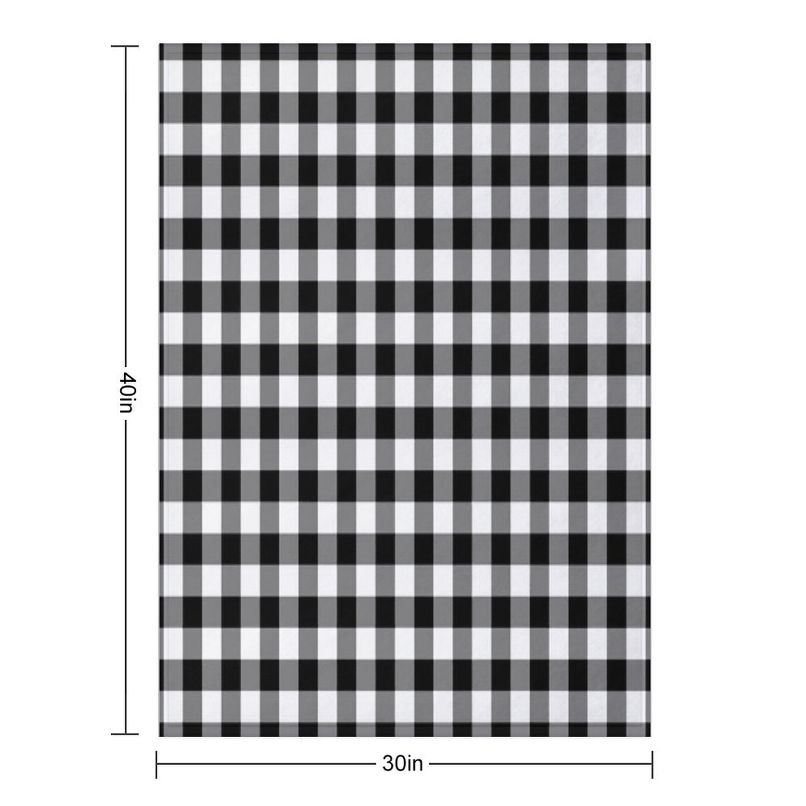 Black And White Gingham Checked Pattern Machine-washable Throw Blanket