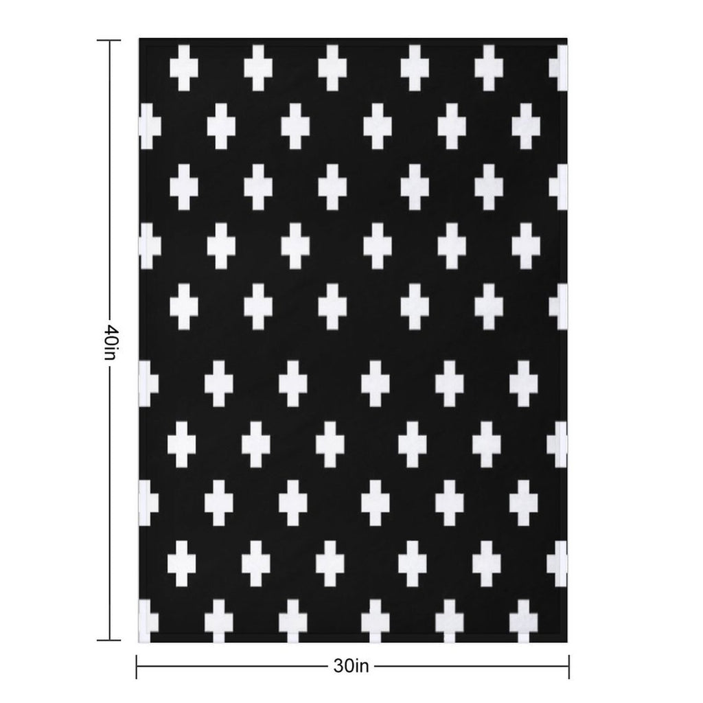 Swiss Cross Pattern Plush Throw Blanket