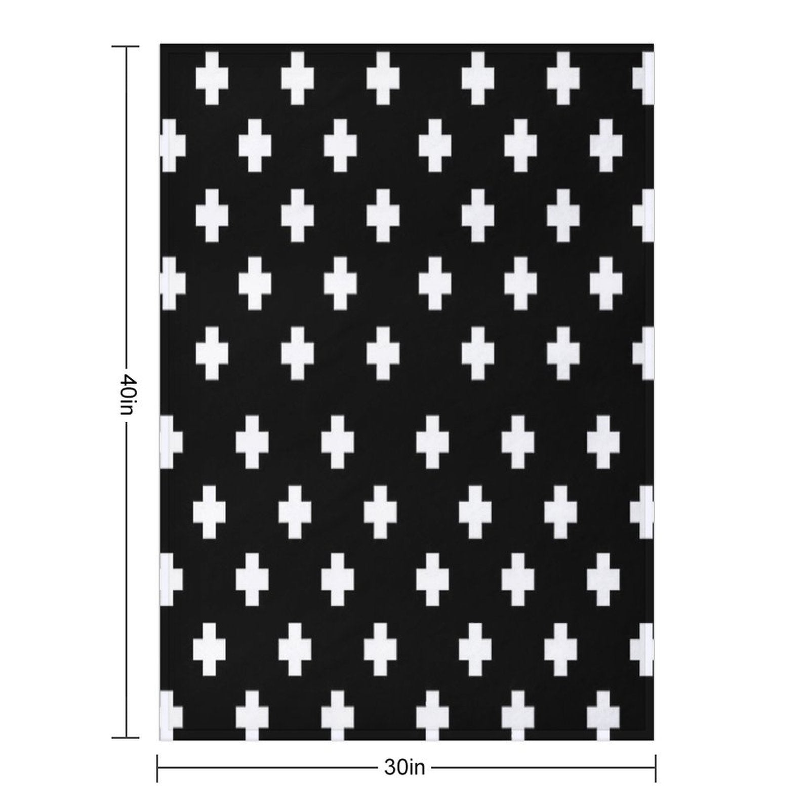 Swiss Cross Pattern Plush Throw Blanket