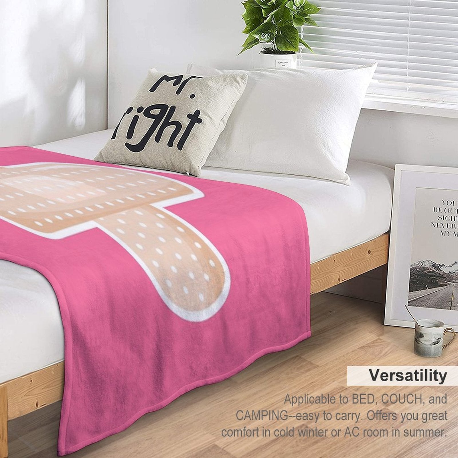 First Aid Kit Plaster - Pink Durable Throw Blanket