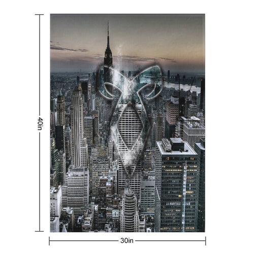 Angelic Rune NYC City-Scape Durable Throw Blanket